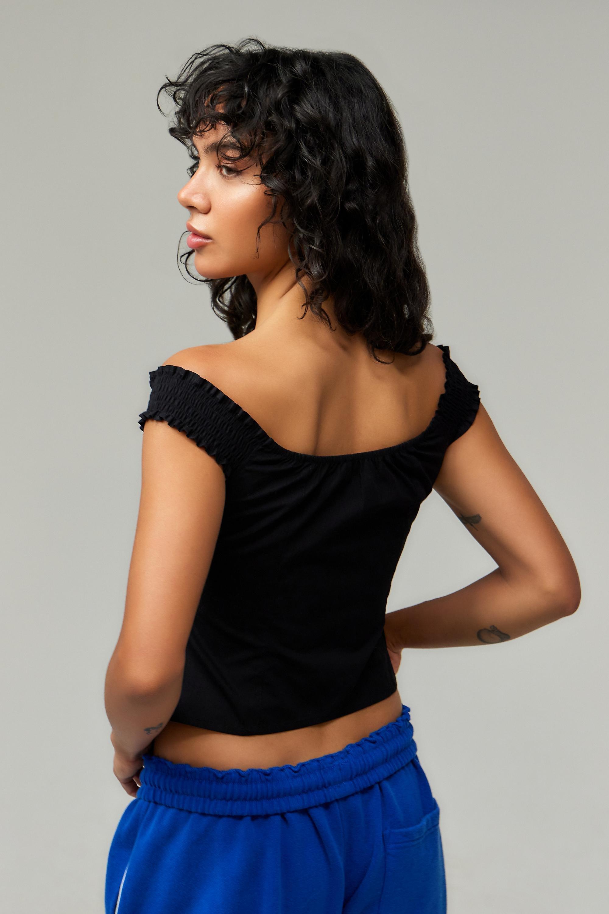 Off-Black Motel Aldre Bardot Top, , large image number 3