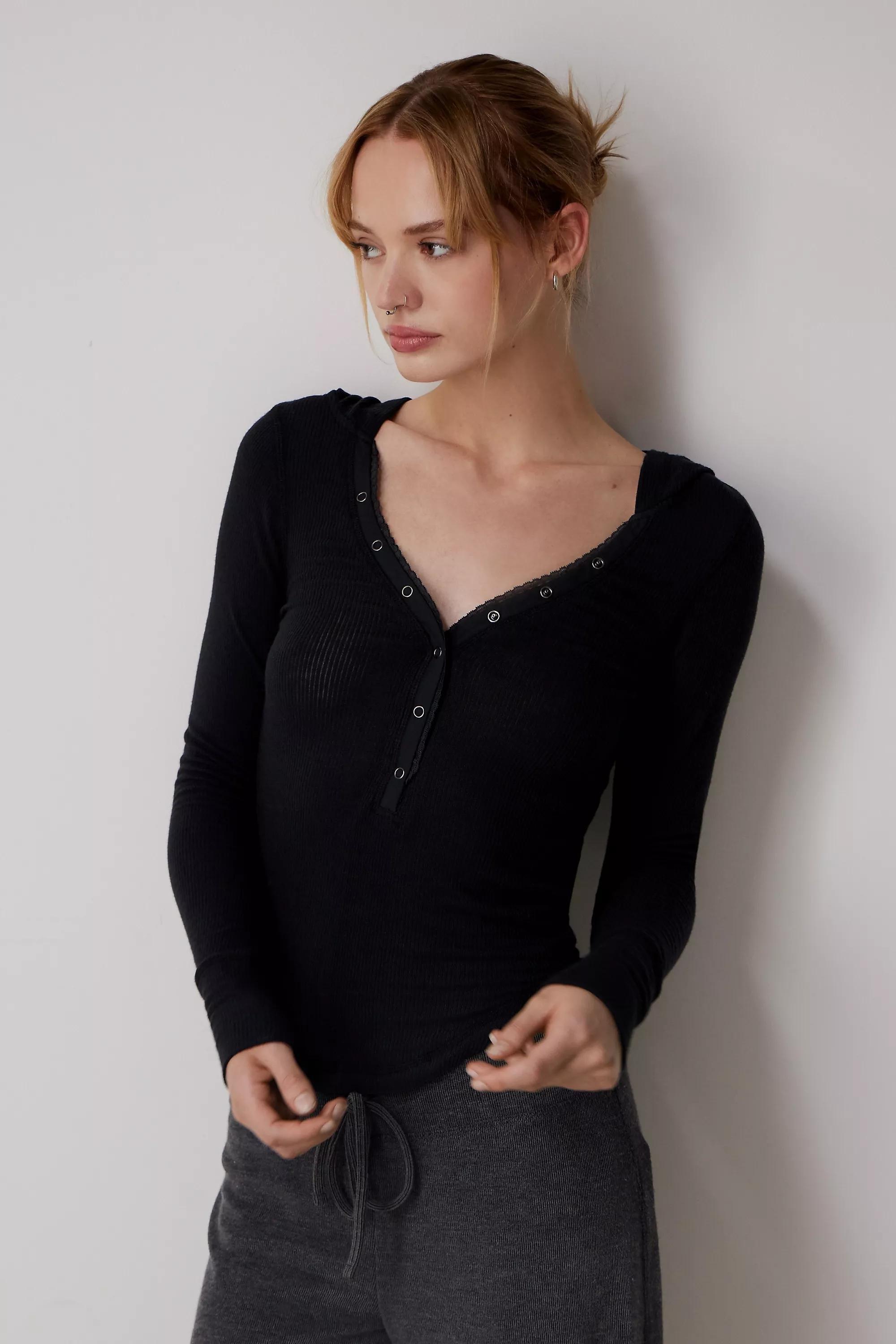 Black Out From Under Laced Hooded Top, , large image number 1
