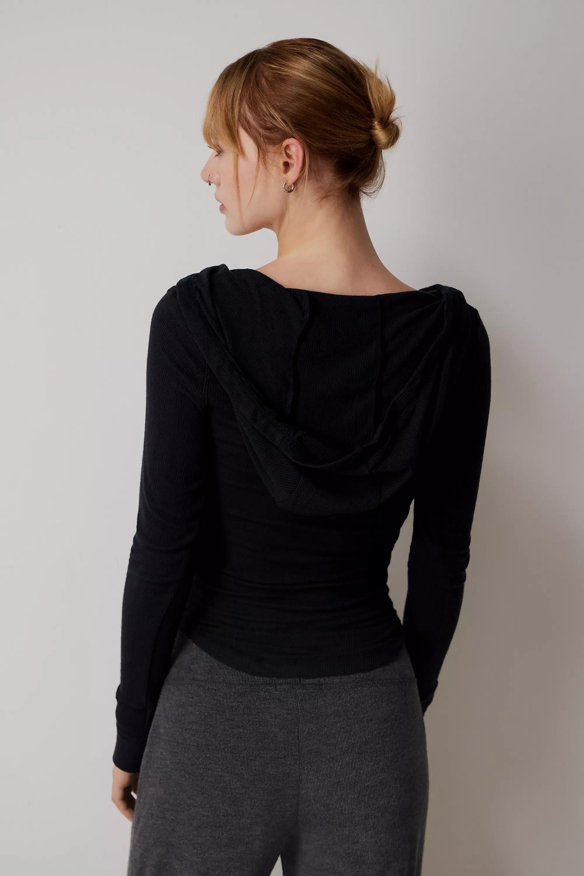 Black Out From Under Laced Hooded Top, , large image number 3