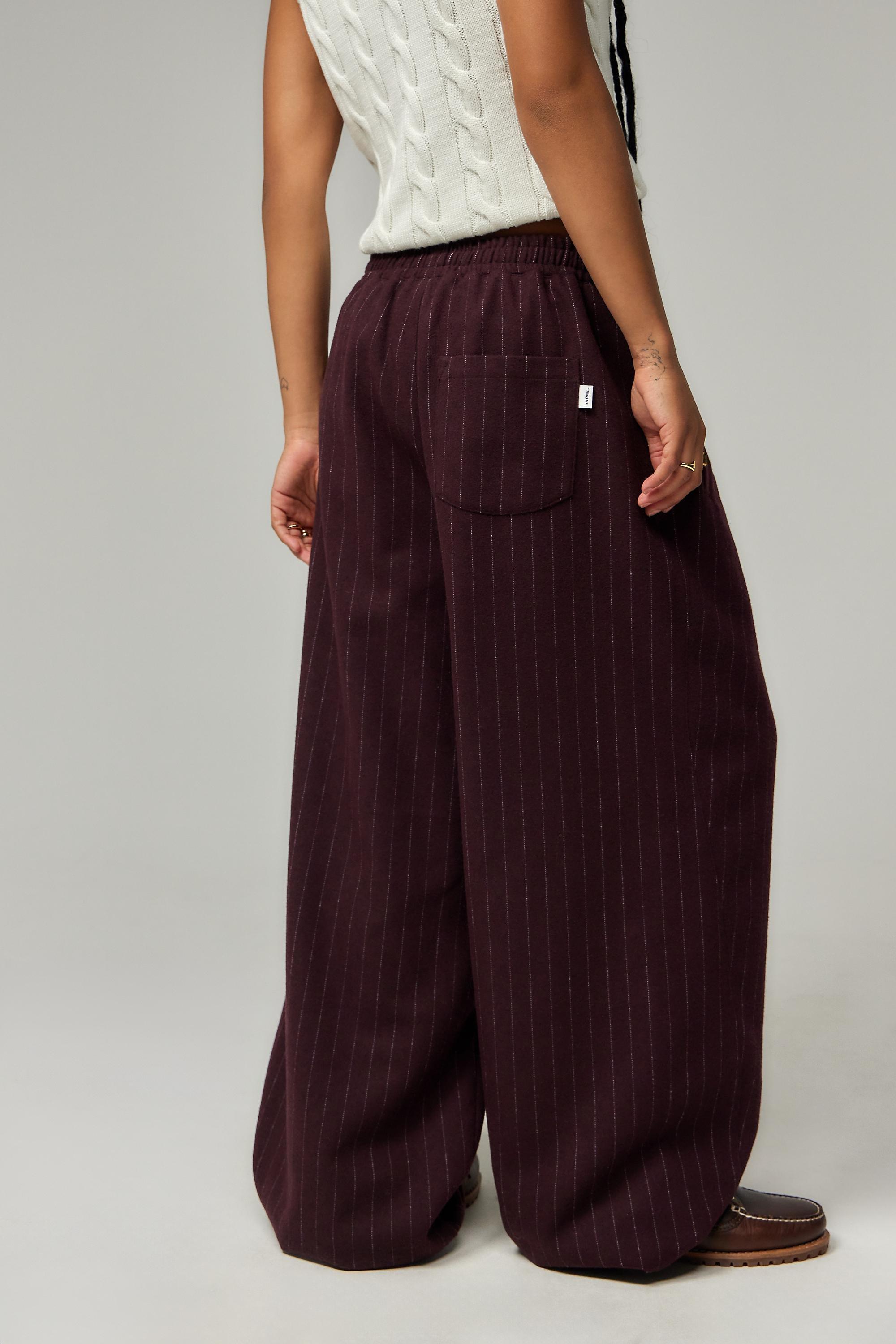 Burgundy Iets Frans... Striped Baggy Joggers, , large image number 2