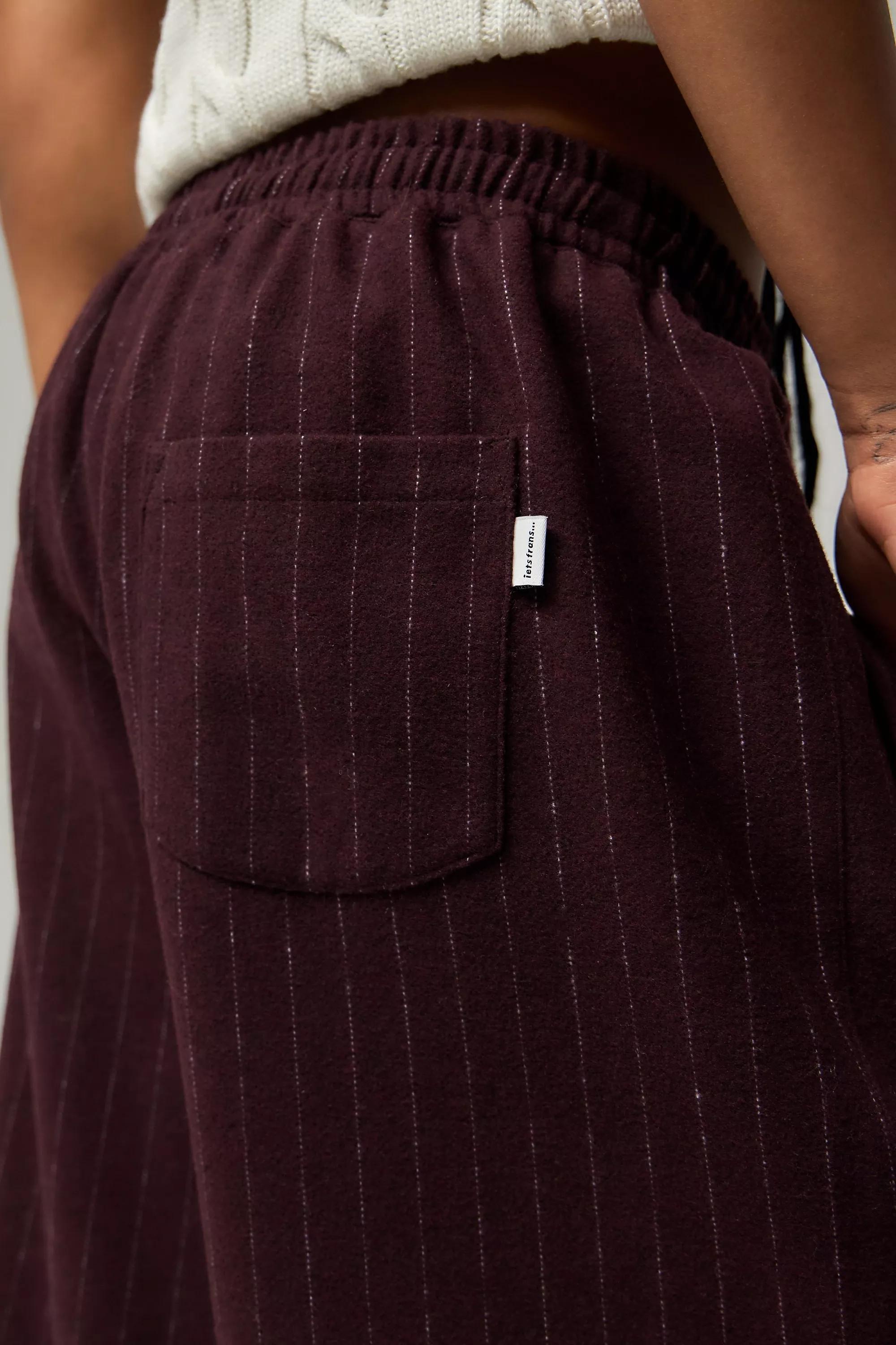 Burgundy Iets Frans... Striped Baggy Joggers, , large image number 3