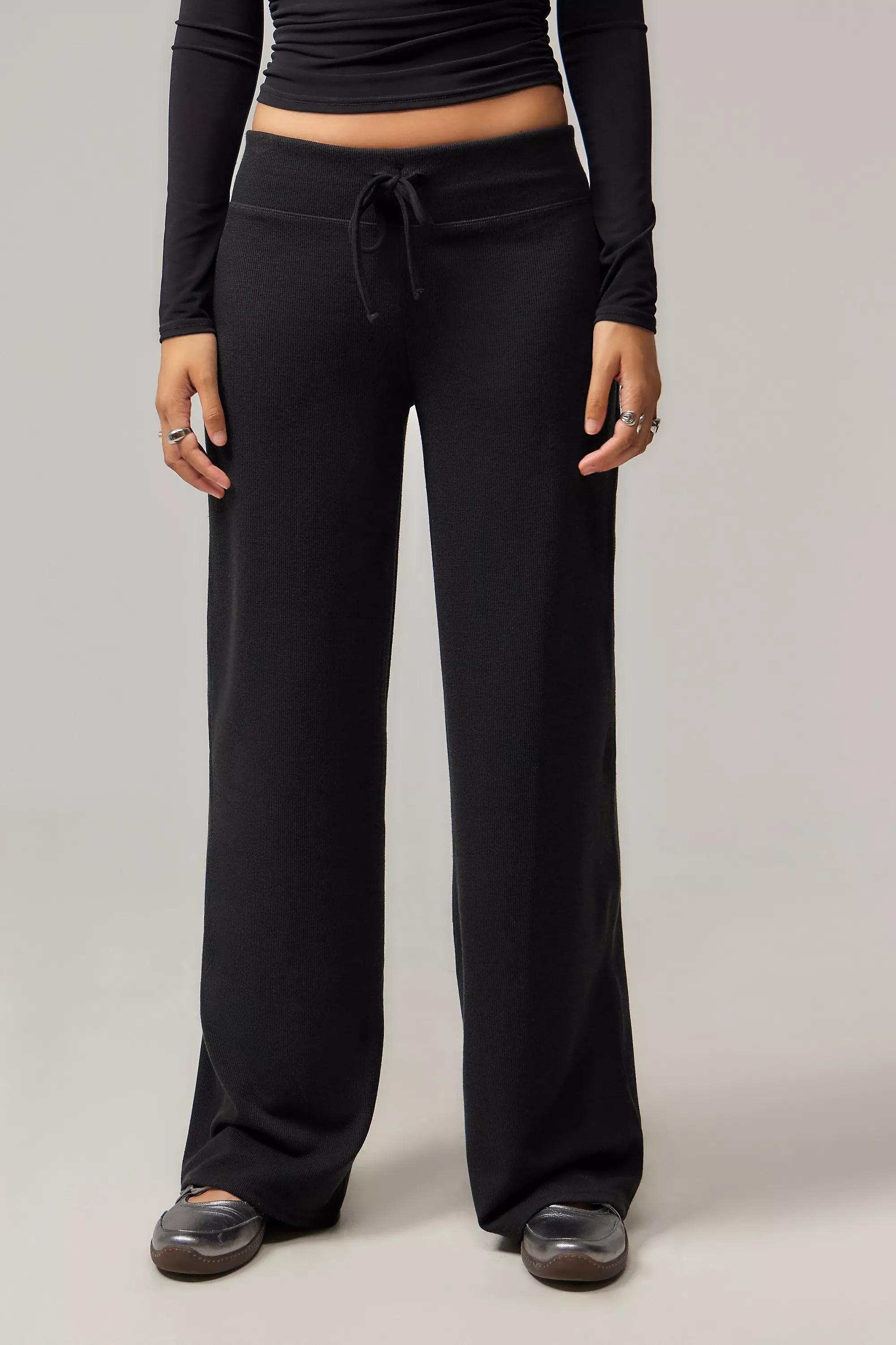 Black Uo Kali Rib Straight-Leg Joggers, , large image number 0