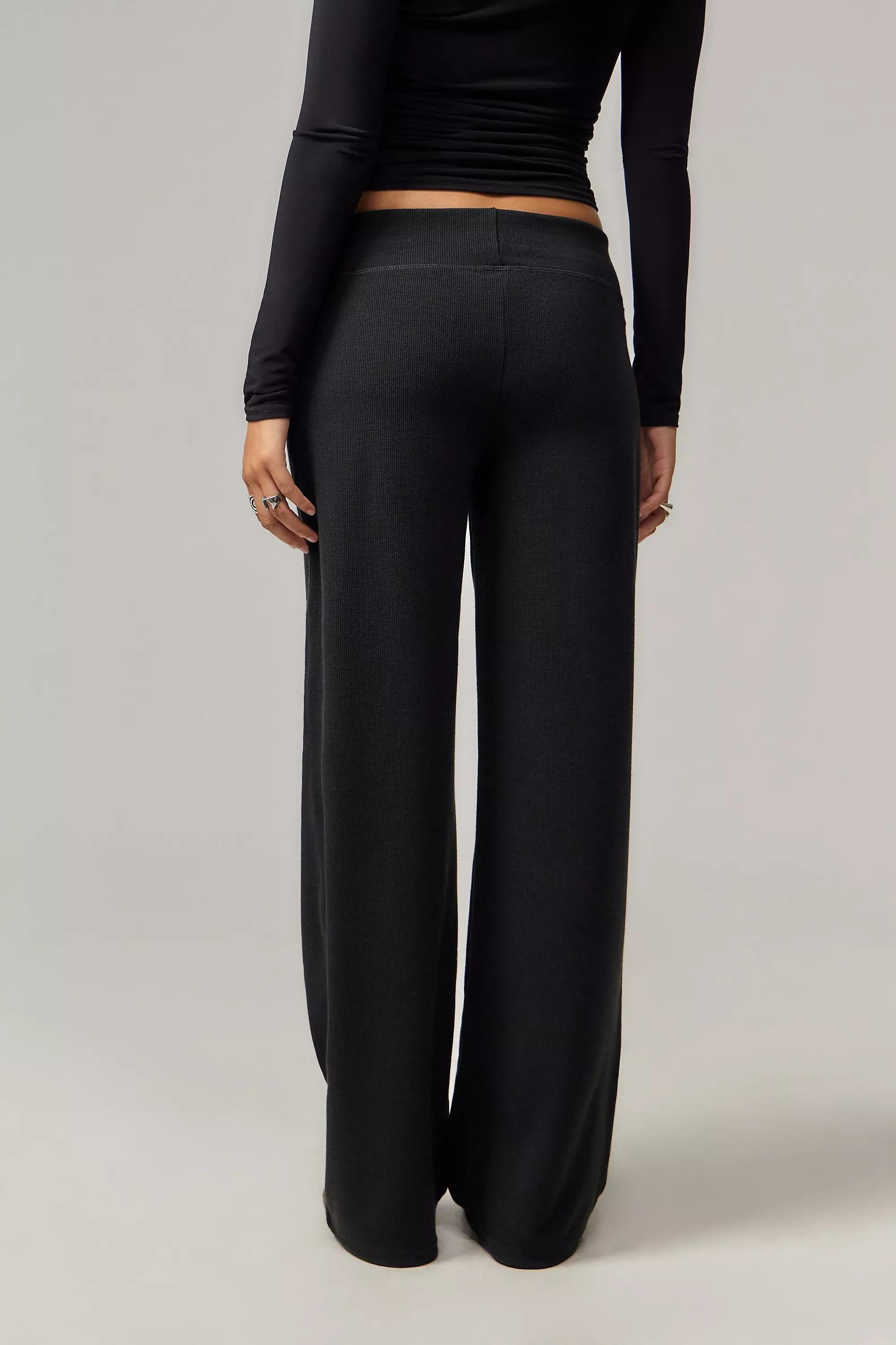 Black Uo Kali Rib Straight-Leg Joggers, , large image number 2