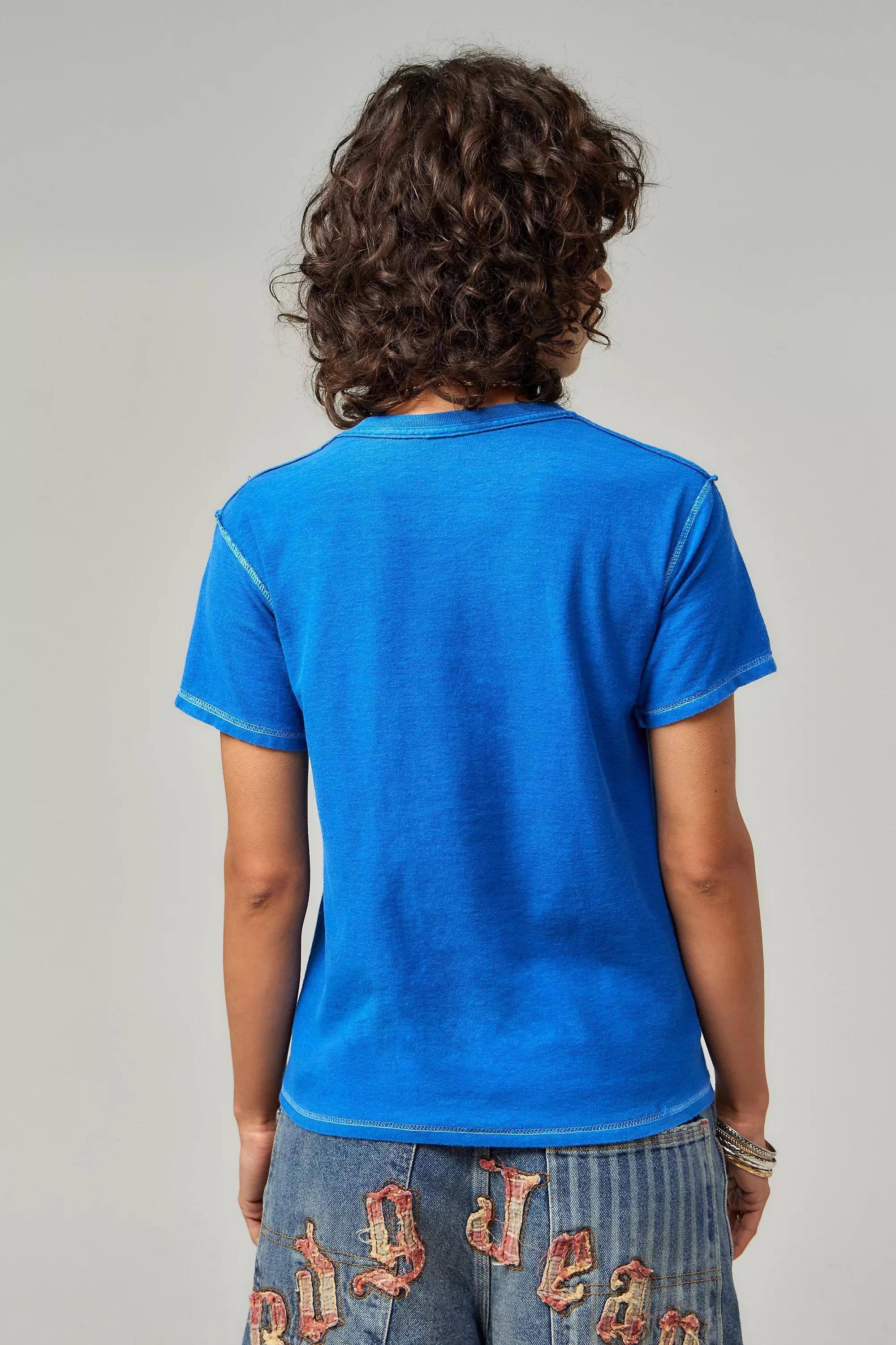 Blue Uo Relaxed Printed T-Shirt, , large image number 4