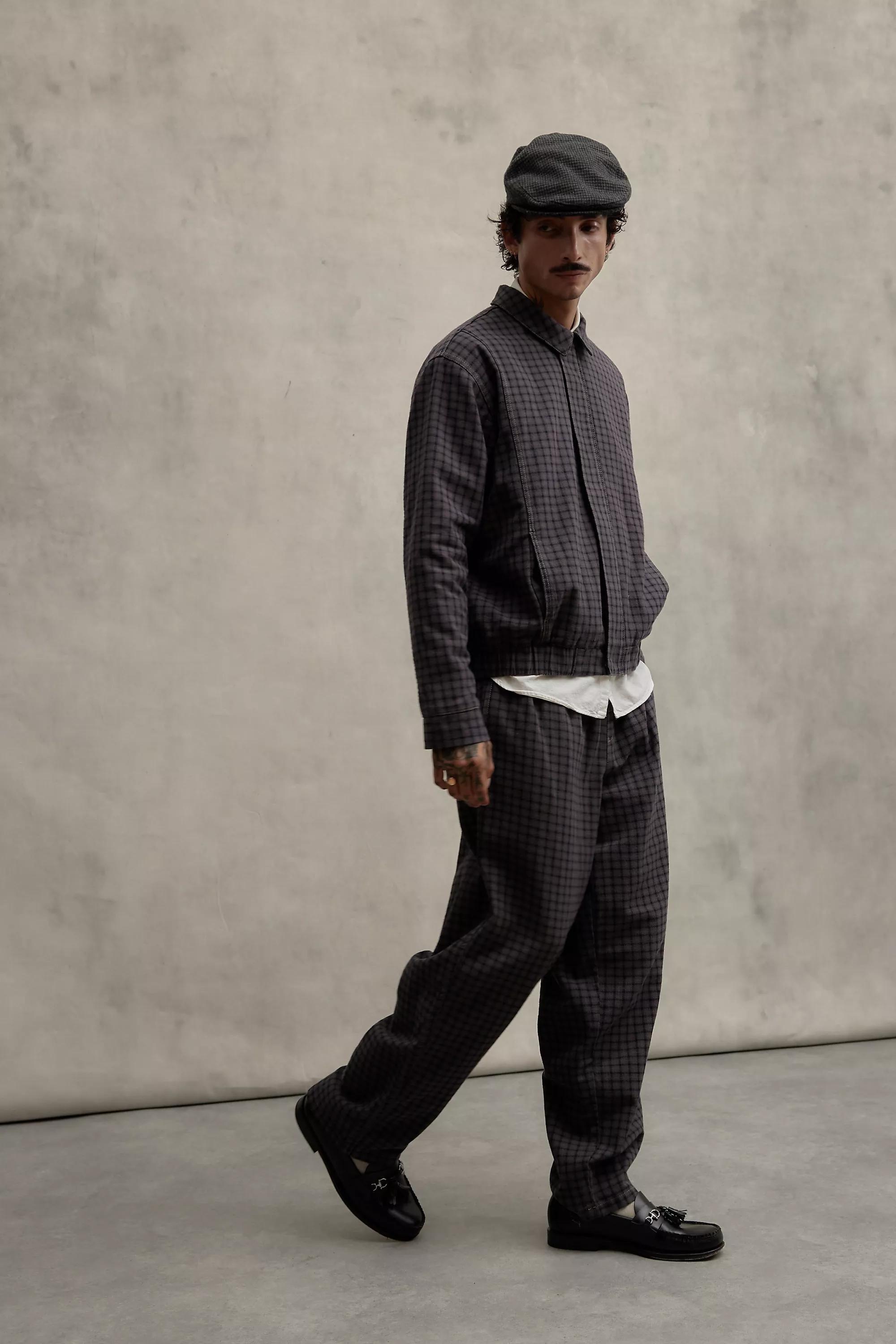 Grey Loom Check Flood Pants, , large image number 0