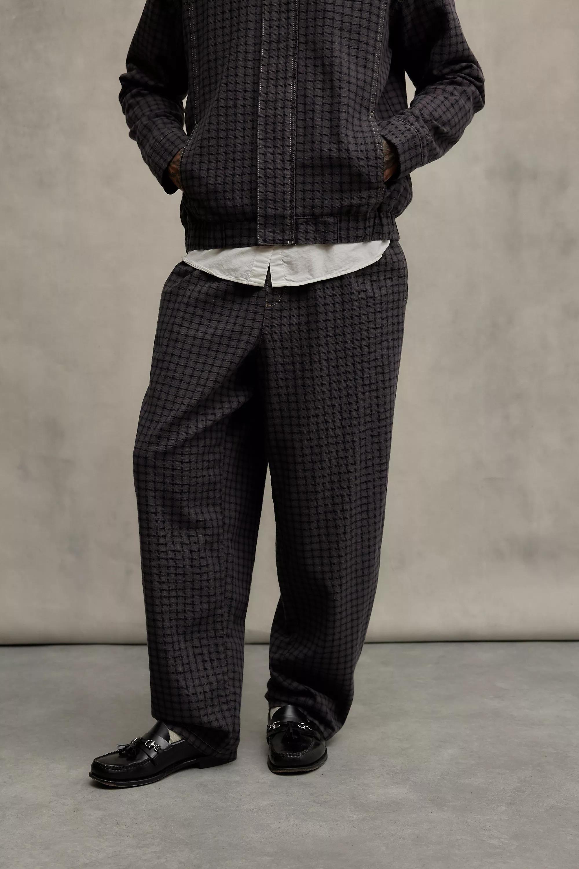 Grey Loom Check Flood Pants, , large image number 1