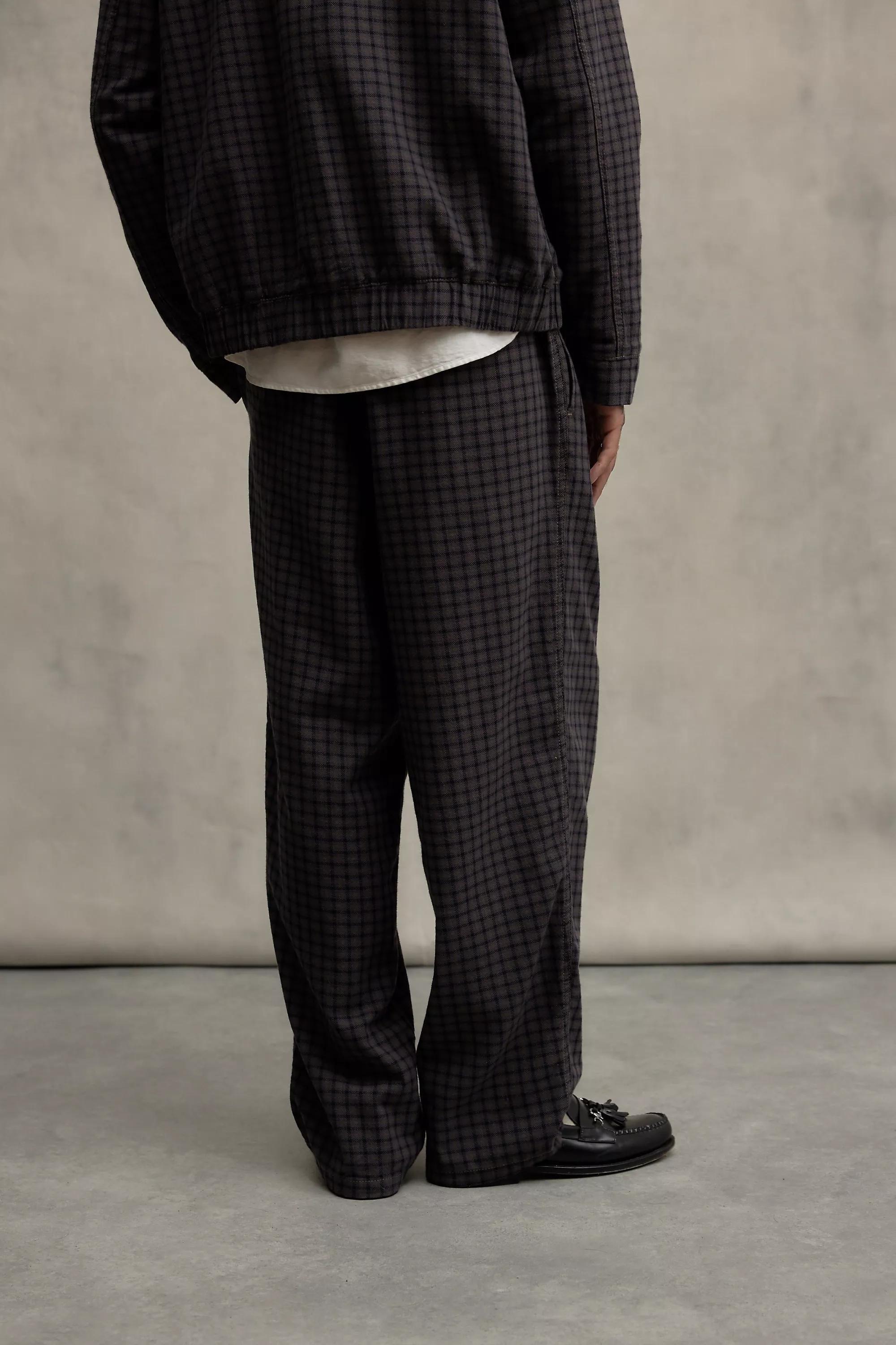 Grey Loom Check Flood Pants, , large image number 3