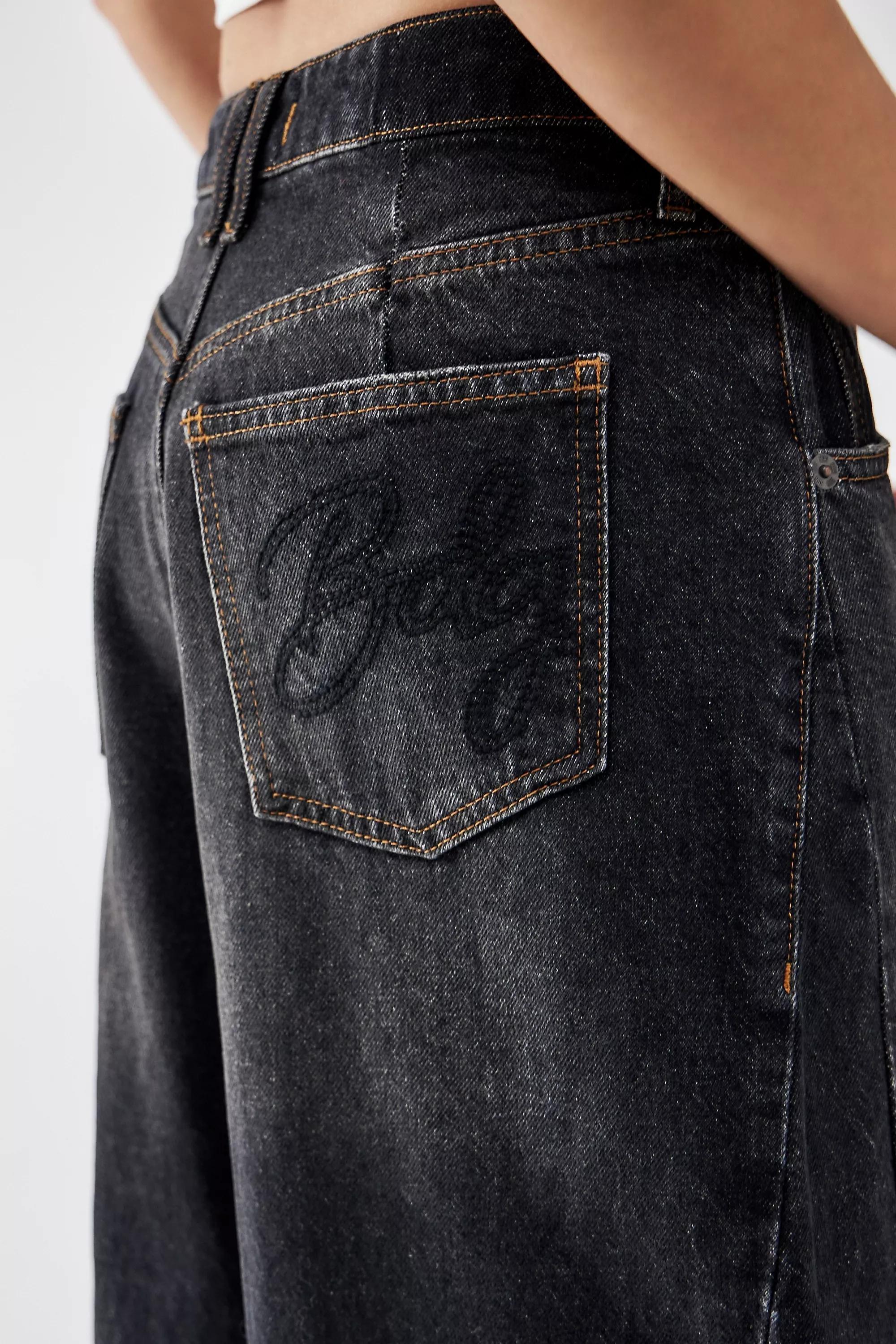 Black Bdg Washed Barrel Jeans, , large image number 3