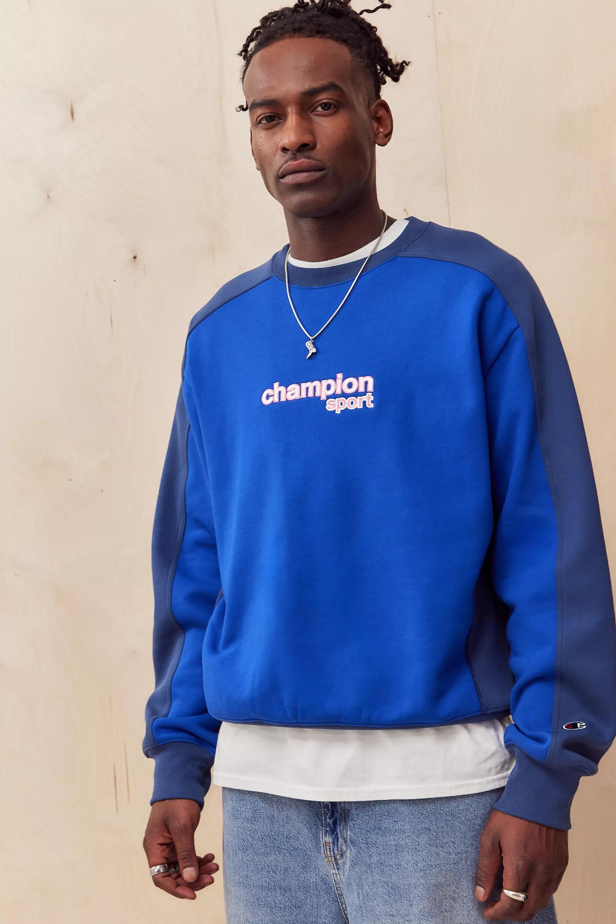Blue Champion Uo Exclusive Blue Retro Sweatshirt, , large image number 0