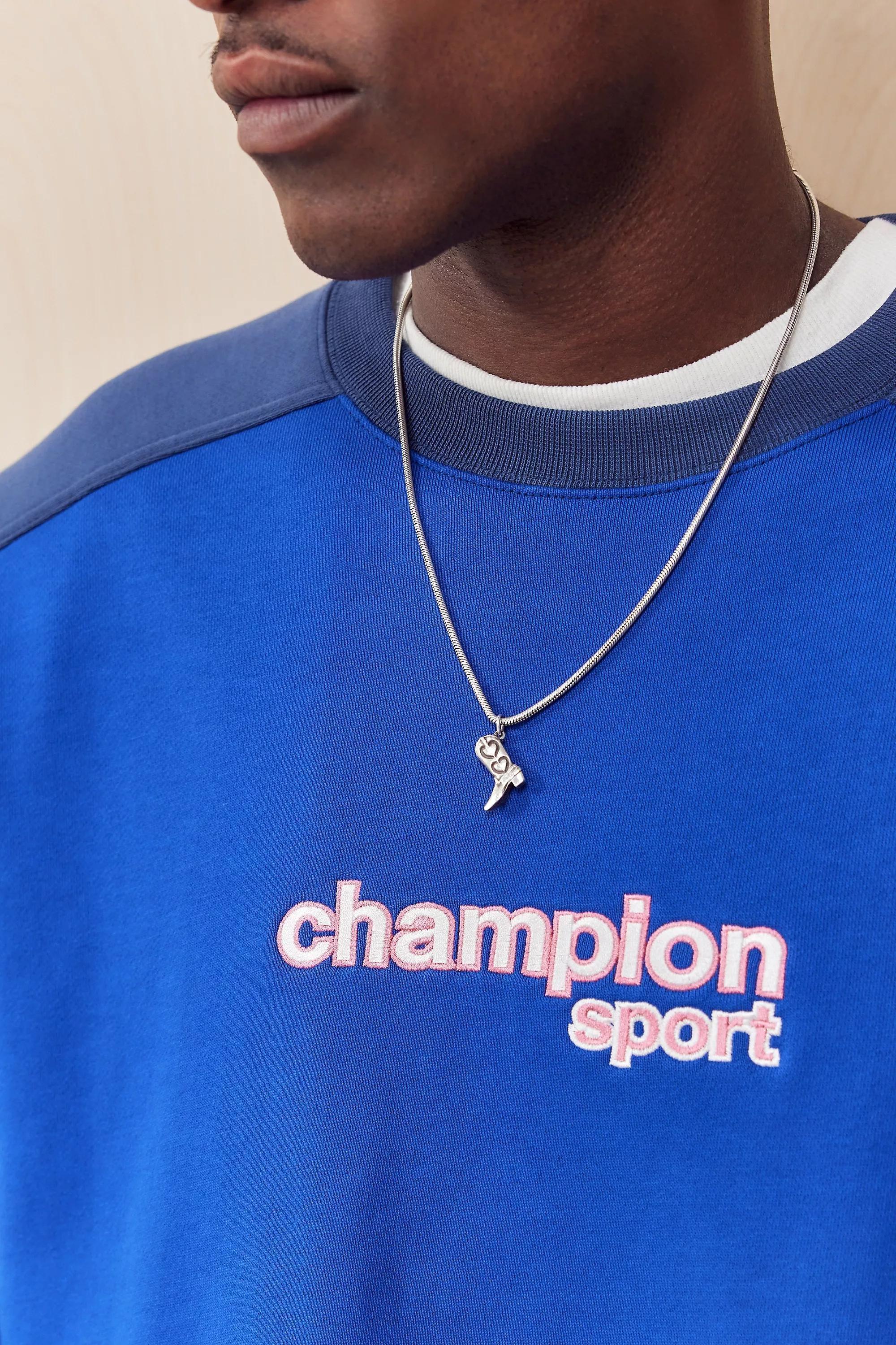 Blue Champion Uo Exclusive Blue Retro Sweatshirt, , large image number 1