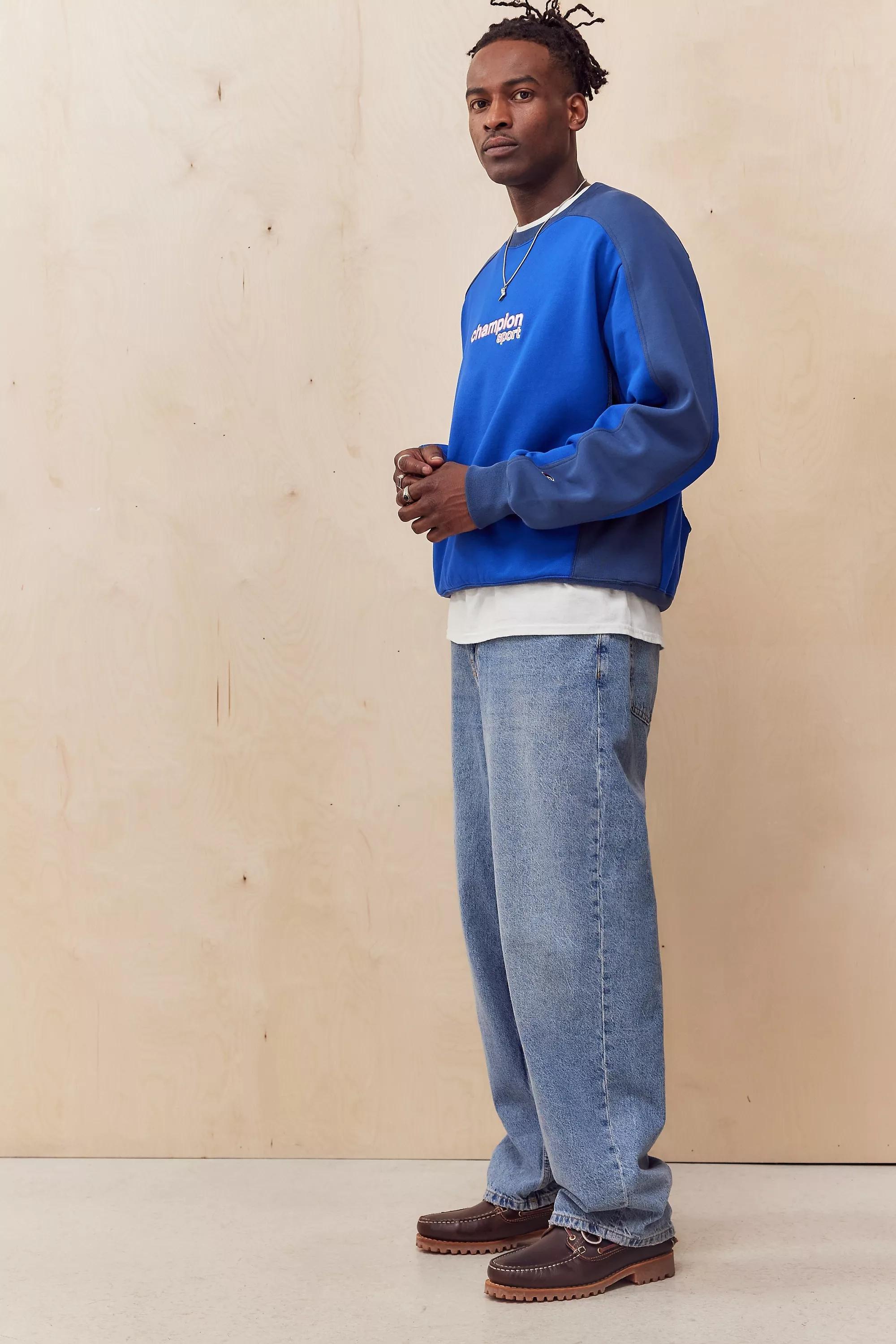 Blue Champion Uo Exclusive Blue Retro Sweatshirt, , large image number 2