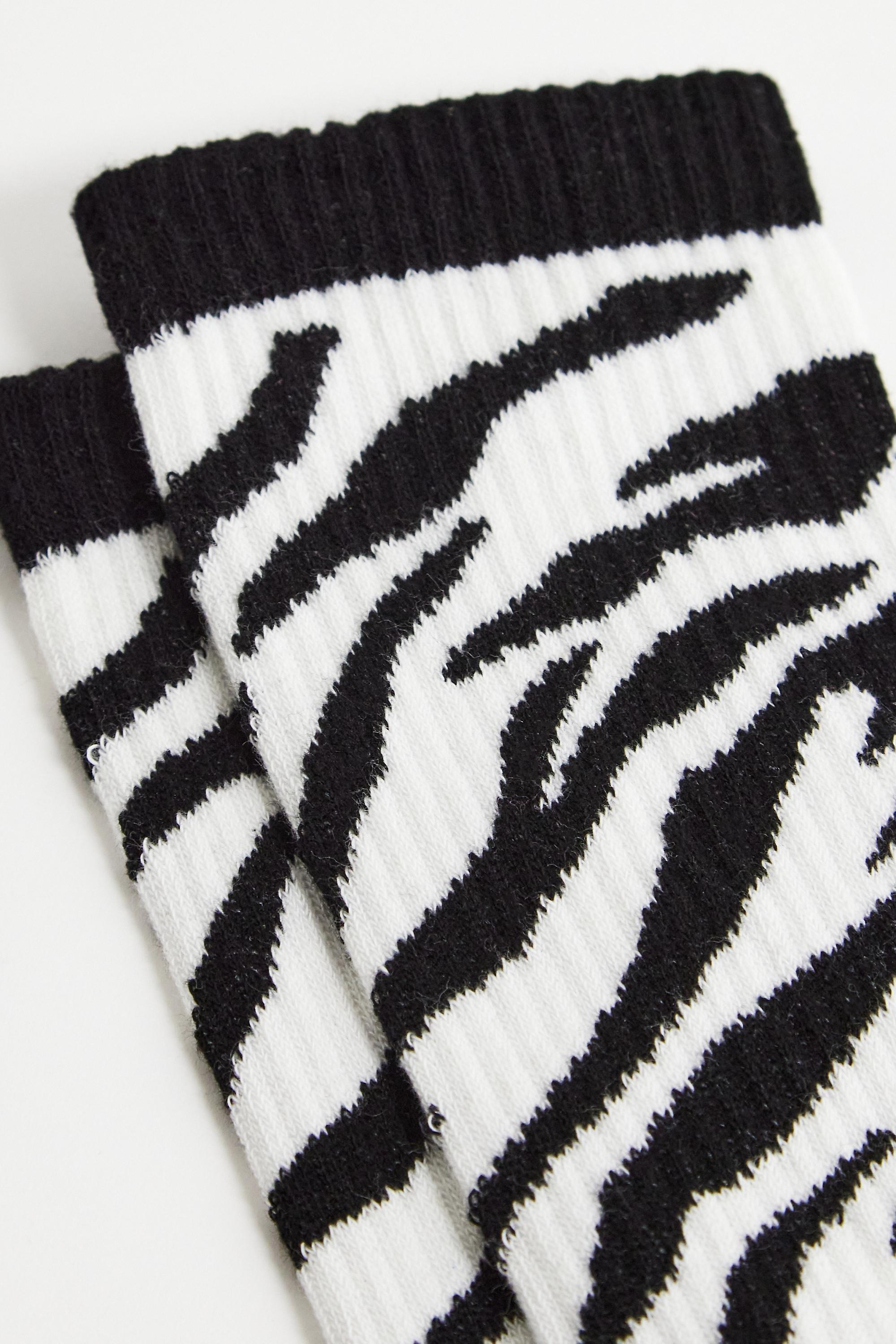 Multicolour Zebra Pattern Socks, ASSORT, large image number 1