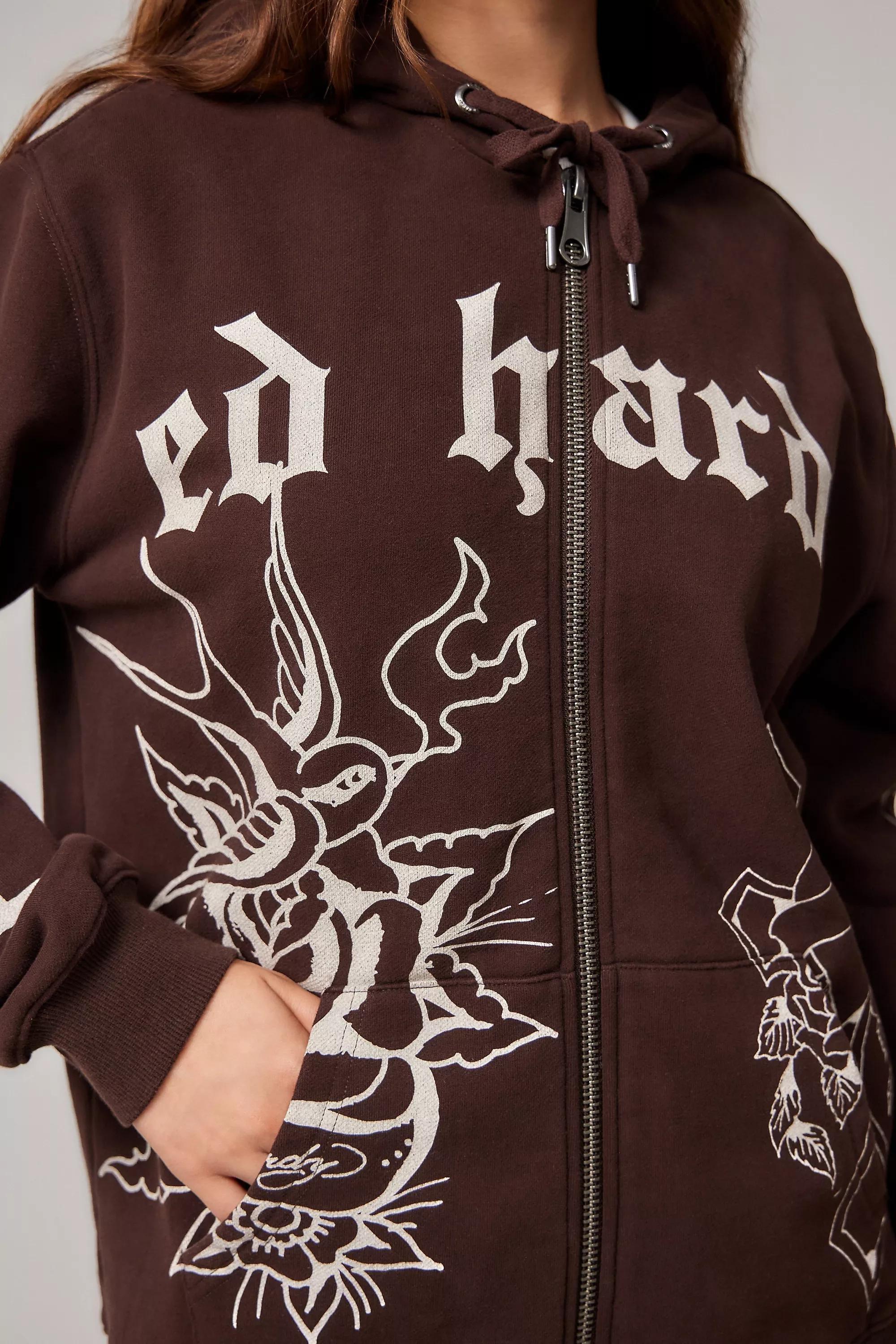 Brown Ed Hardy Uo Exclusive Mole Outline Hoodie, , large image number 2