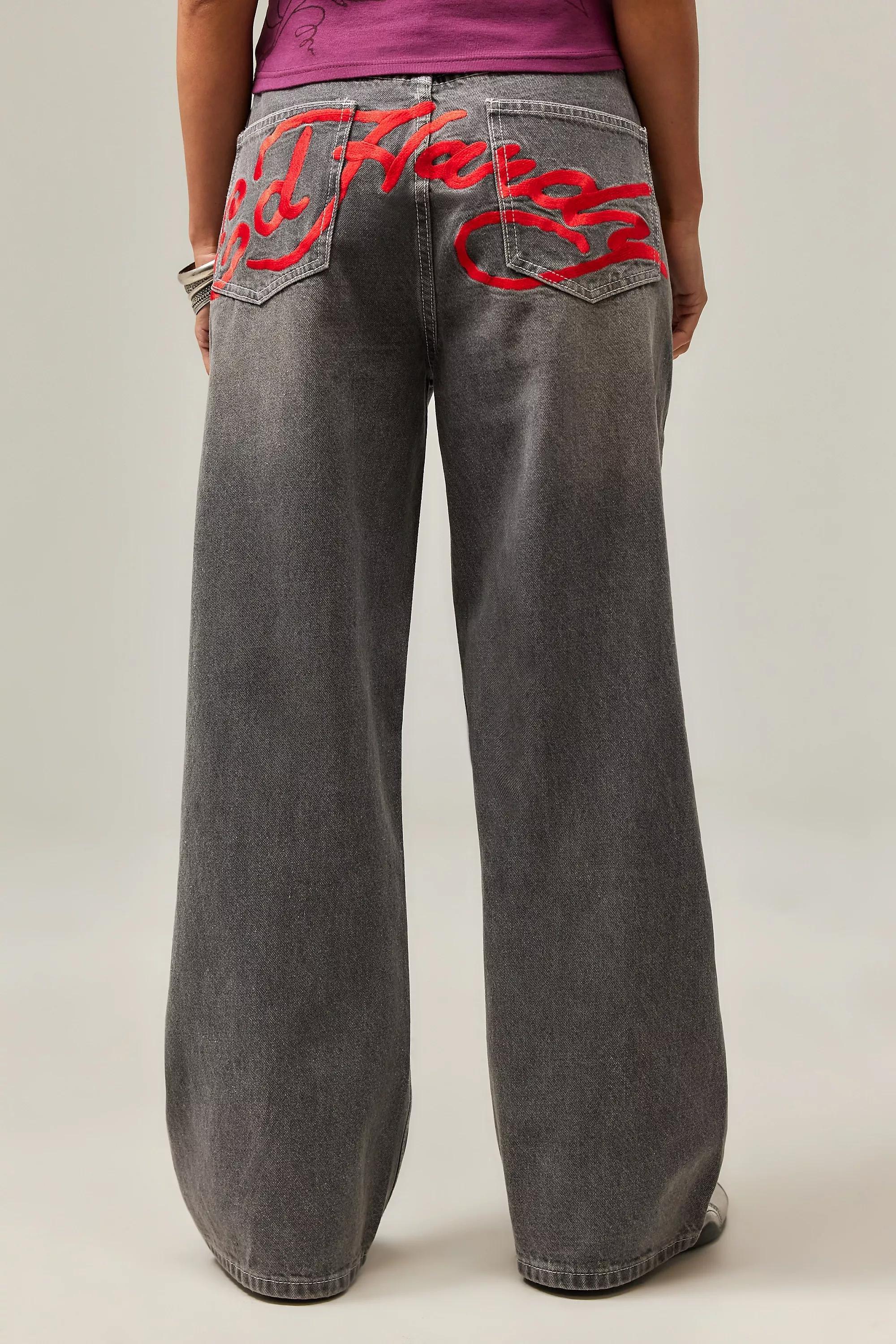 Grey Ed Hardy Uo Relaxed Jeans, , large image number 3