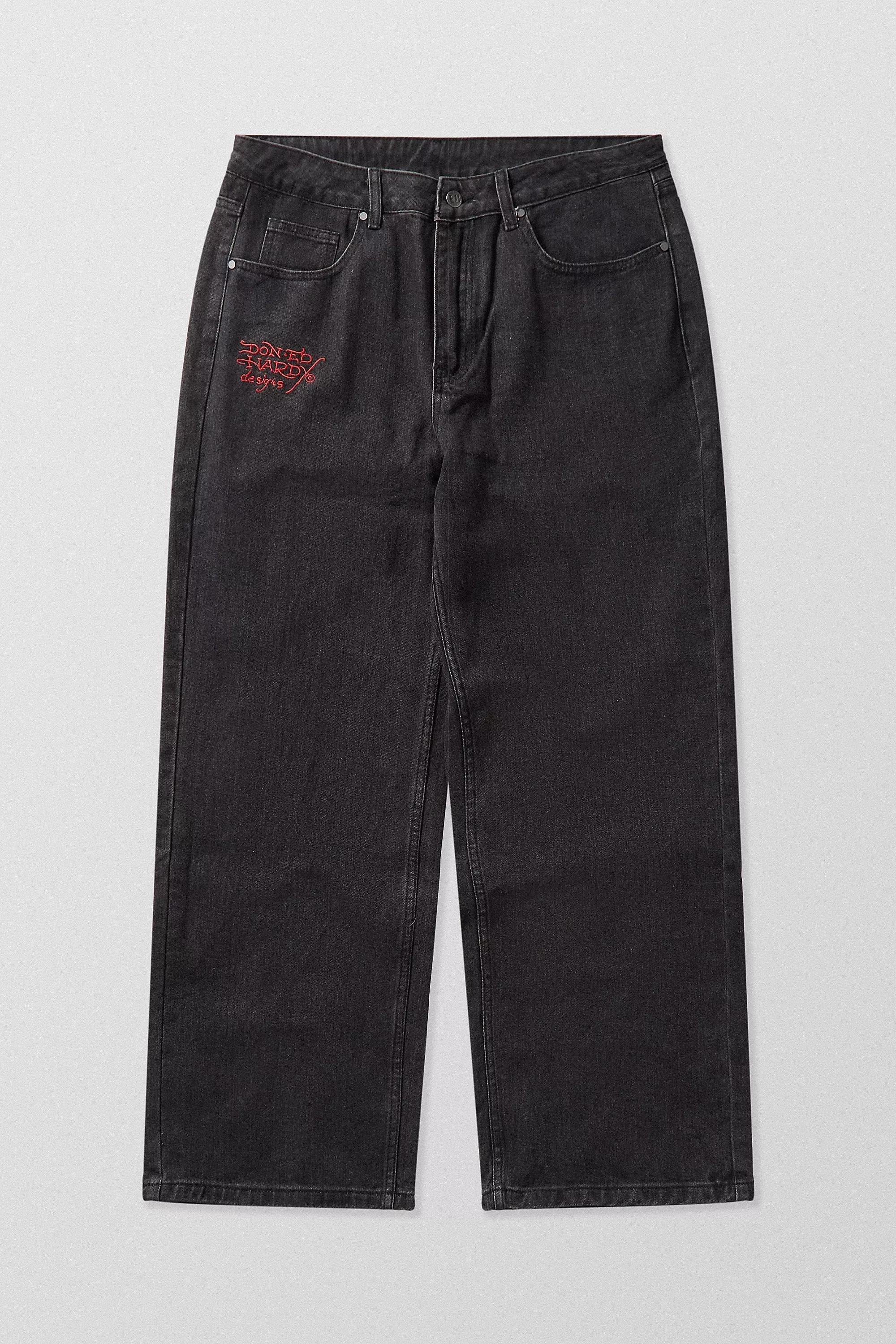 Black Ed Hardy Uo Exclusive Print Jeans, , large image number 5