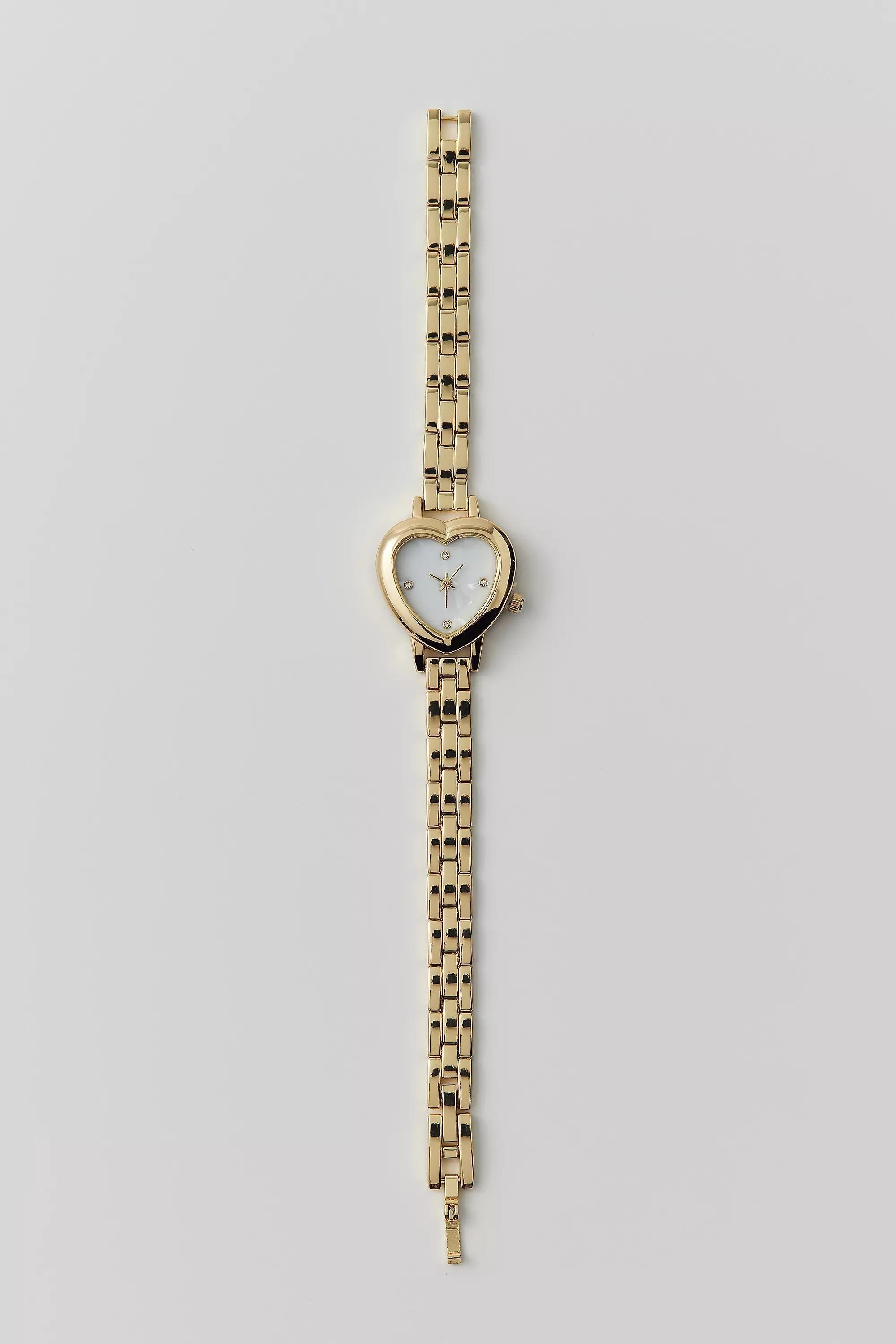 Gold Uo Heart Link Watch, GOLD, large image number 1