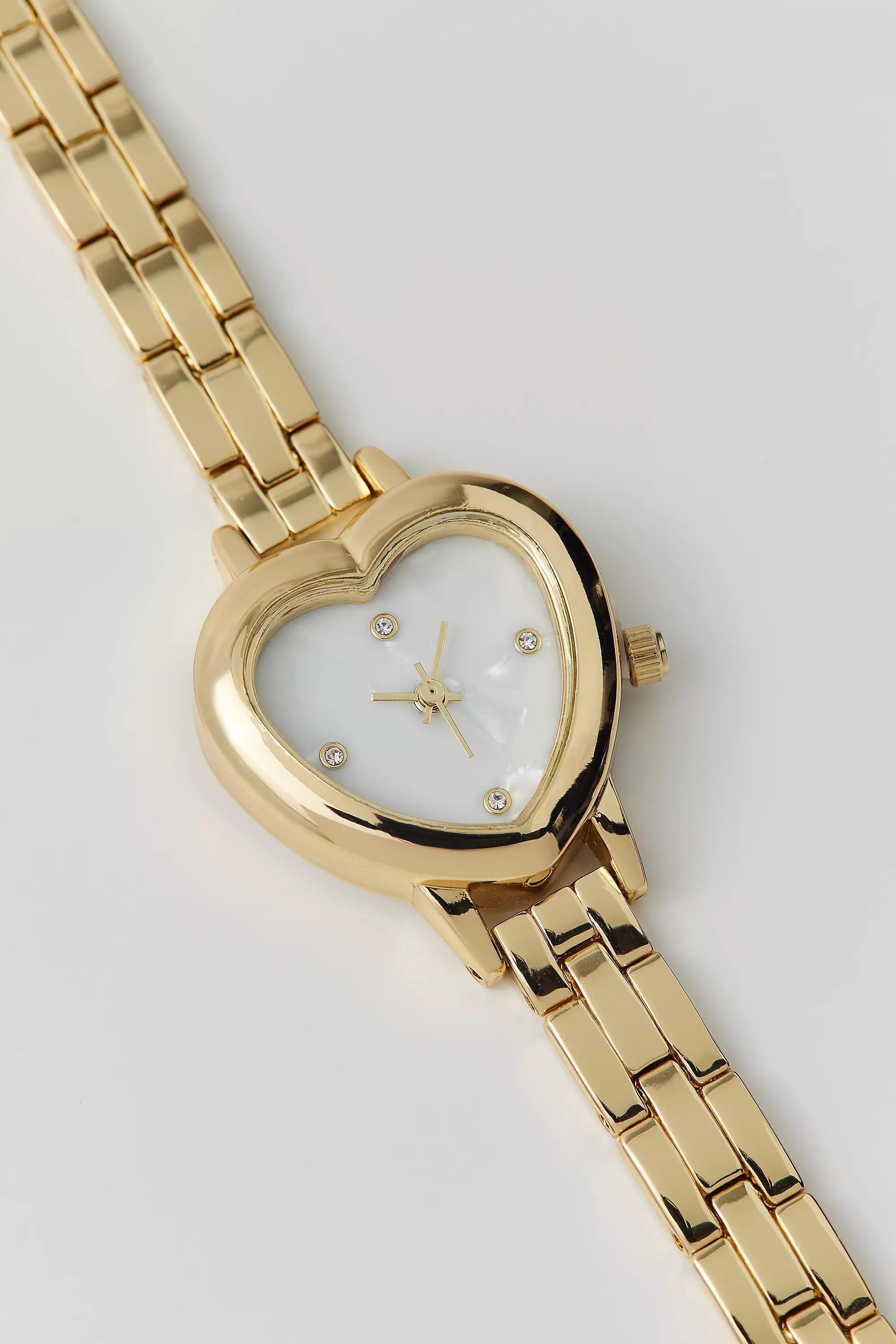 Gold Uo Heart Link Watch, GOLD, large image number 2