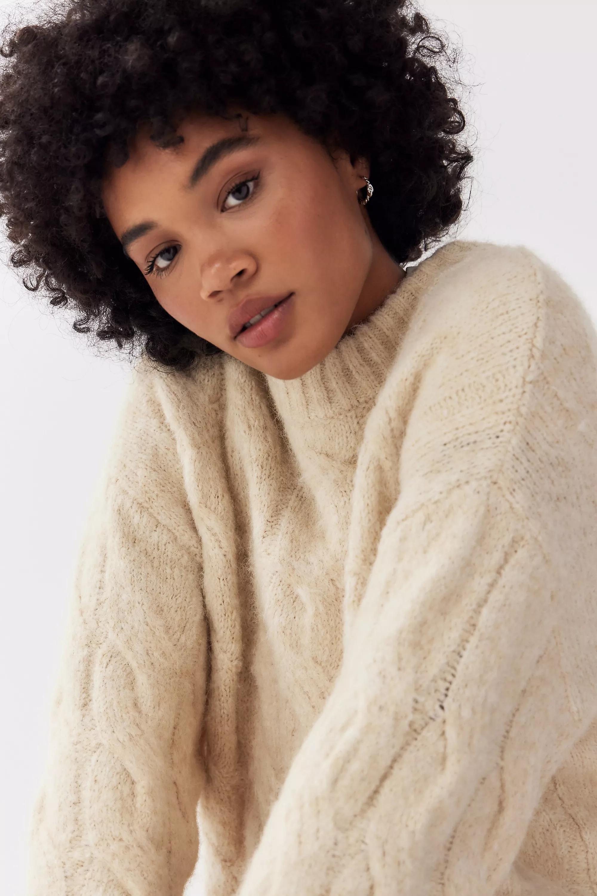 Cream Kimchi Blue Boston Lofty Cable Knit Jumper, , large image number 0