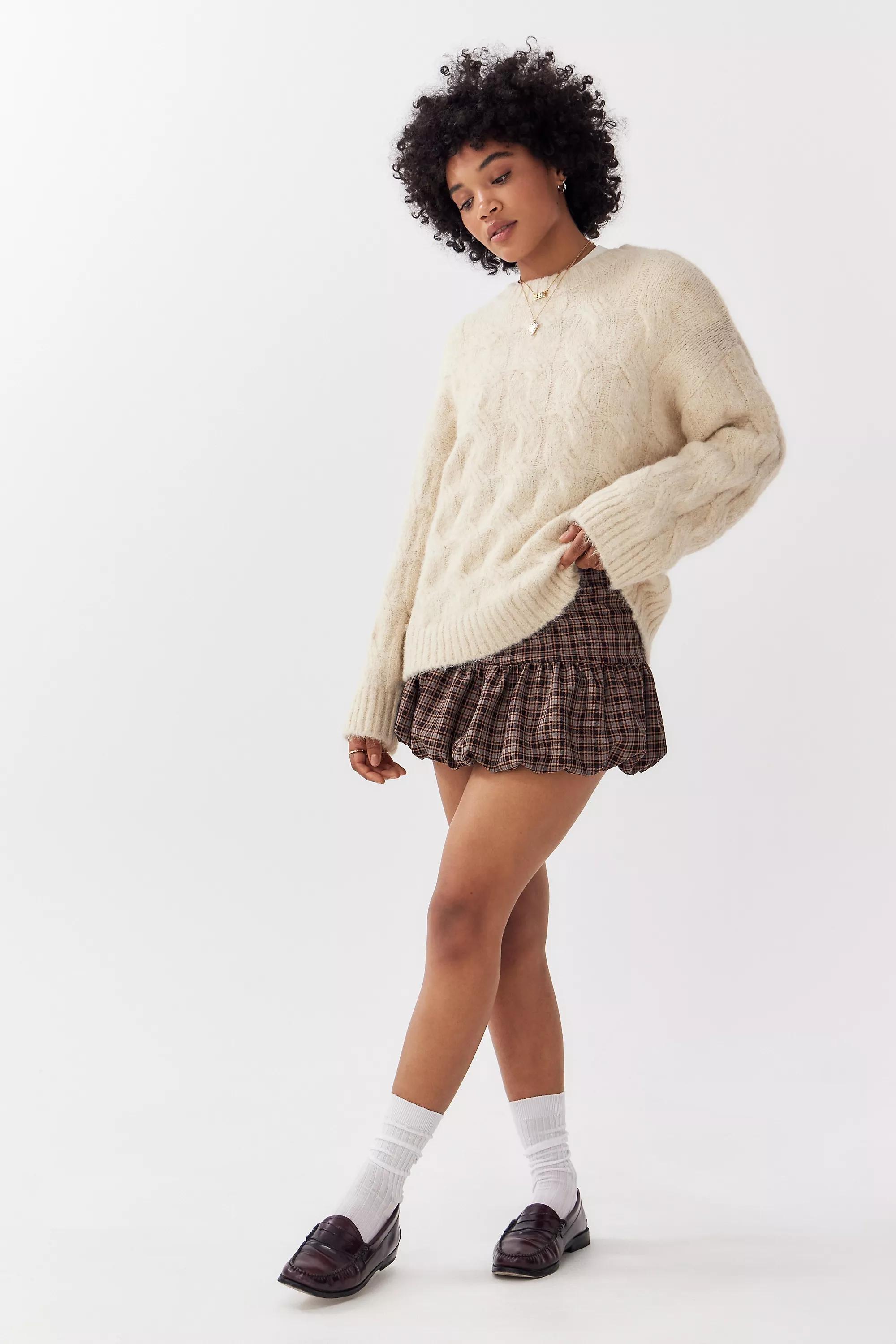 Cream Kimchi Blue Boston Lofty Cable Knit Jumper, , large image number 2