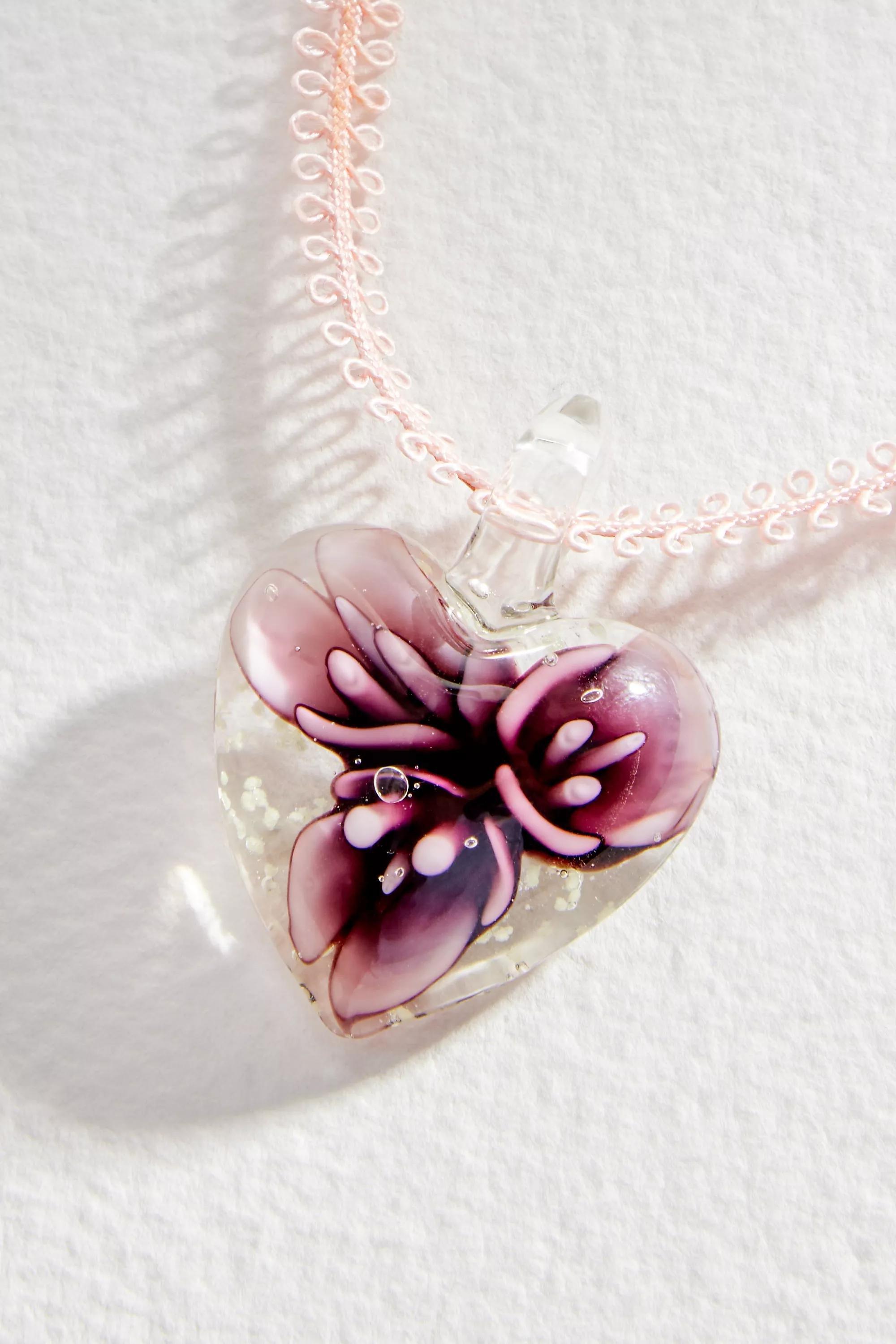 Pink Silence + Noise Lace Pendant Necklace, PINK, large image number 1