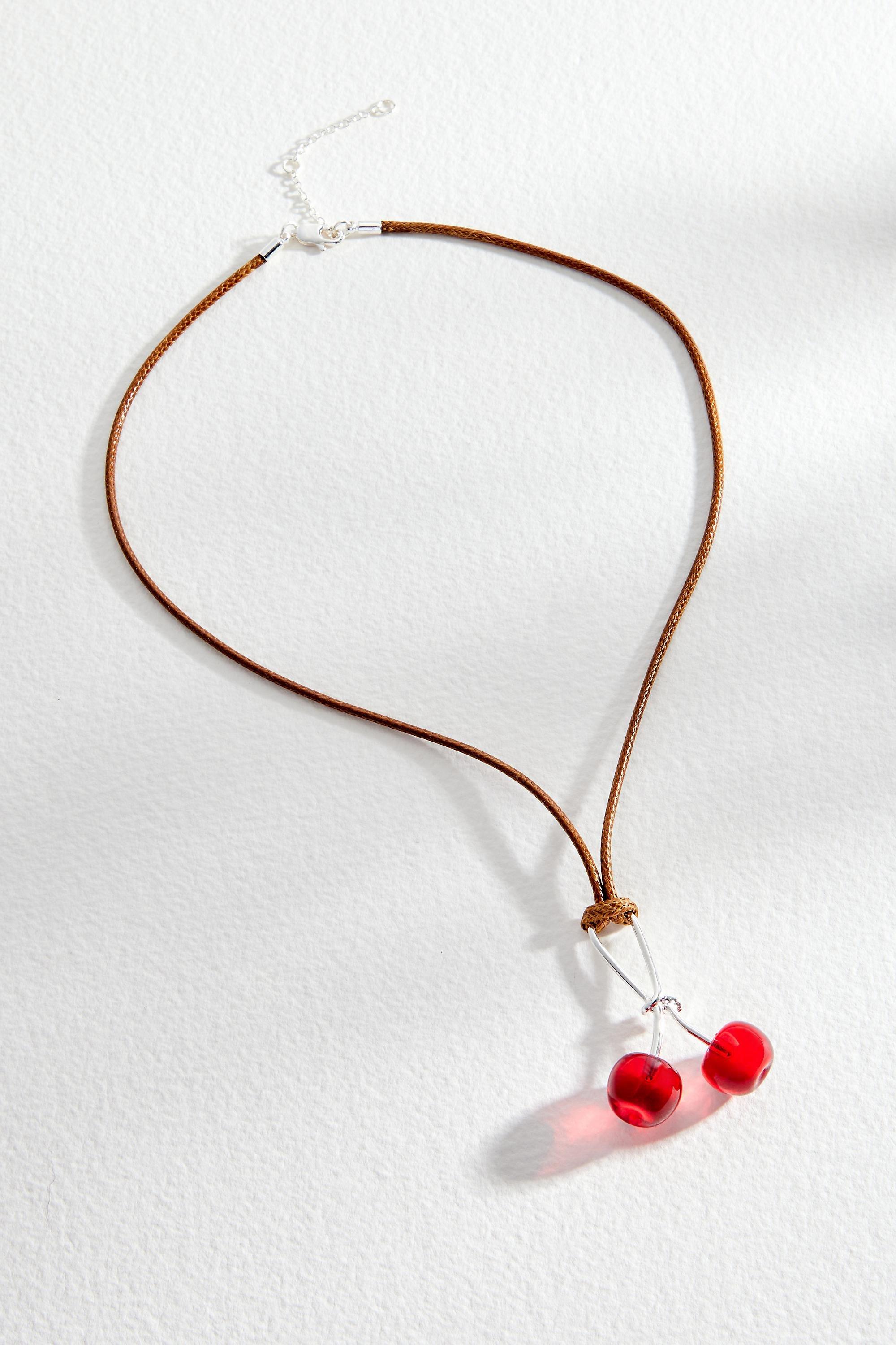 Red Silence + Noise Cherry Necklace, RED, large image number 3