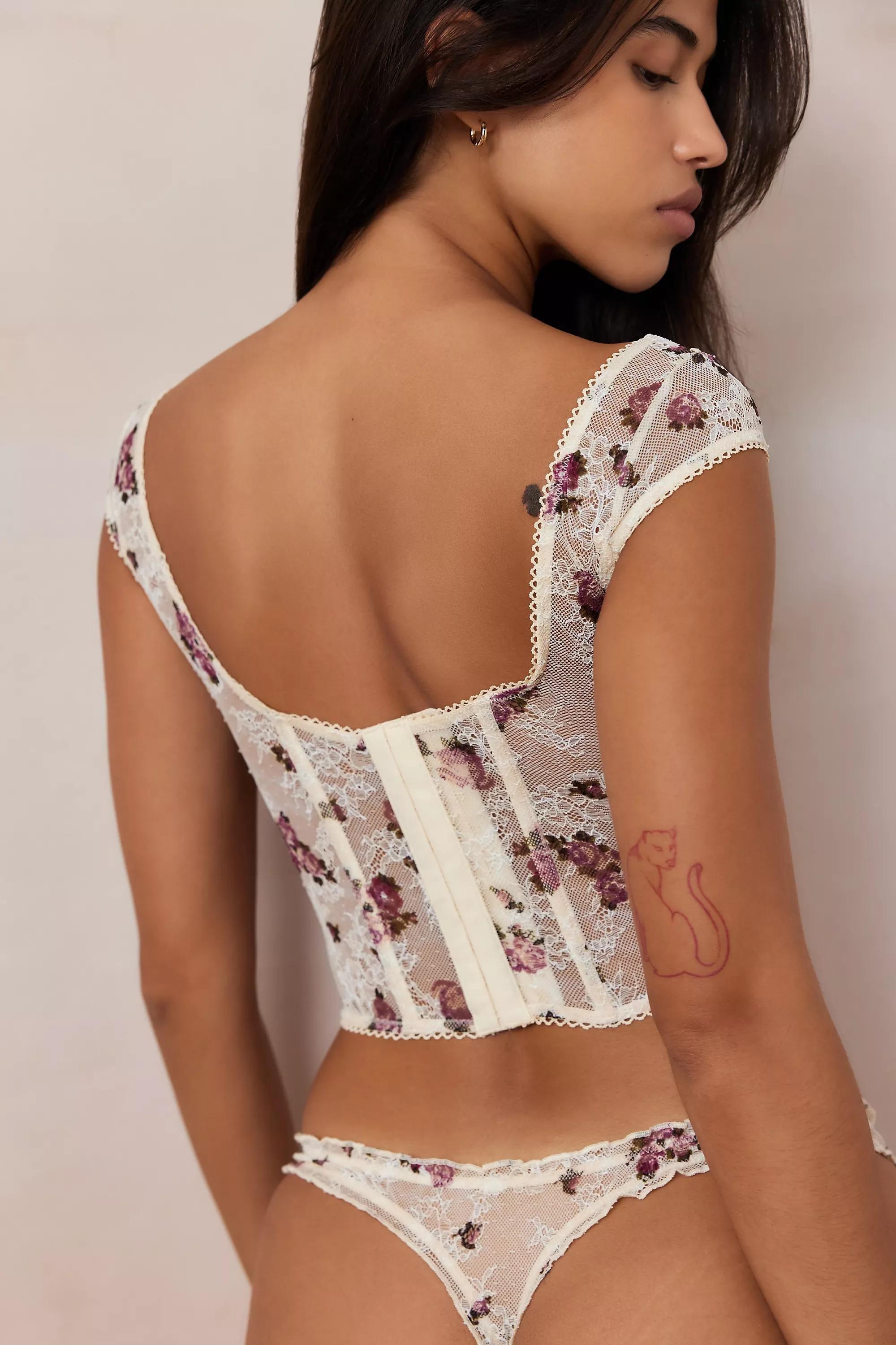 White Out From Under Floral Corset Top, , large image number 3