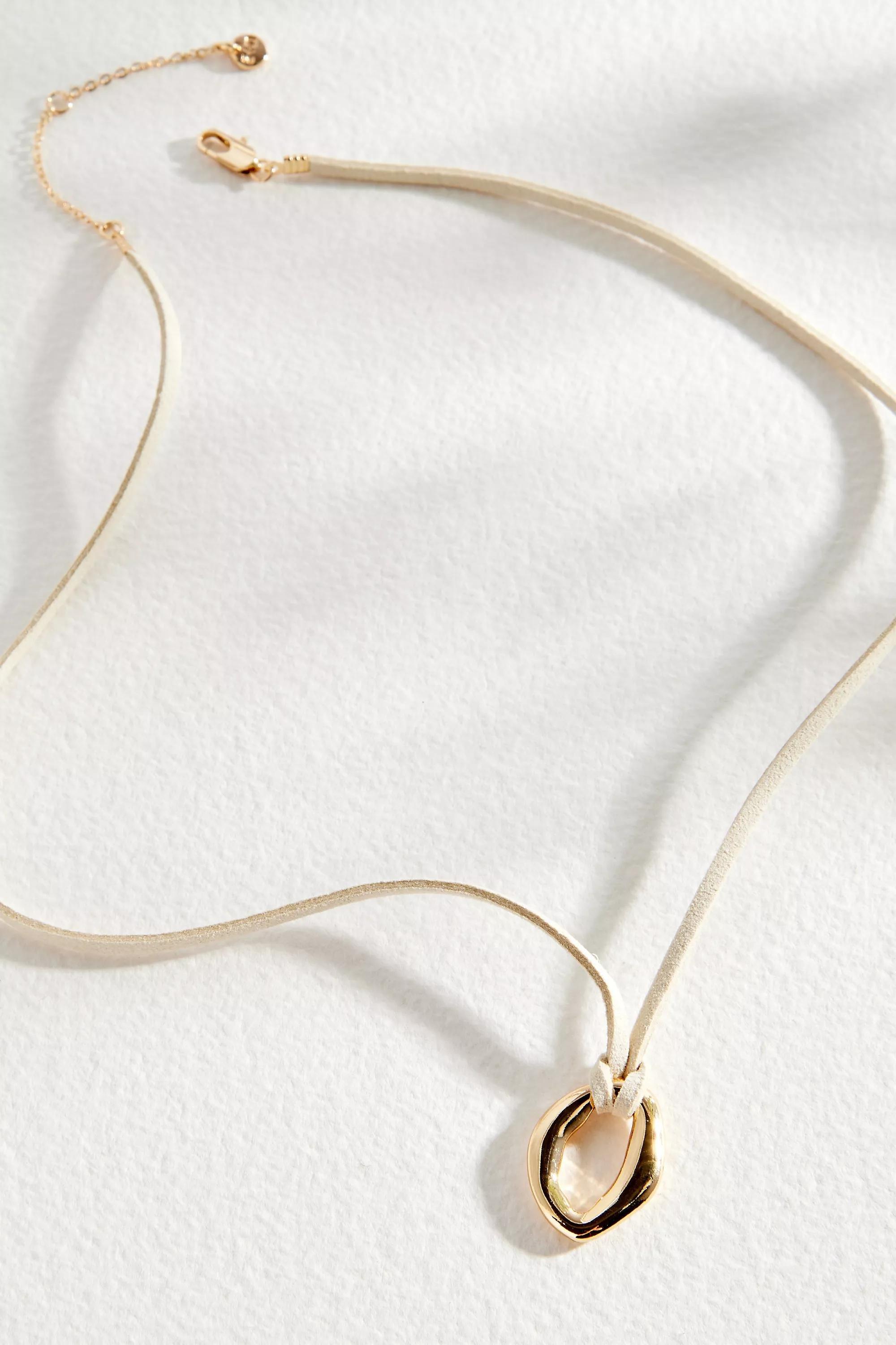 Gold Silence + Noise Oval Pendant Necklace, GOLD, large image number 2