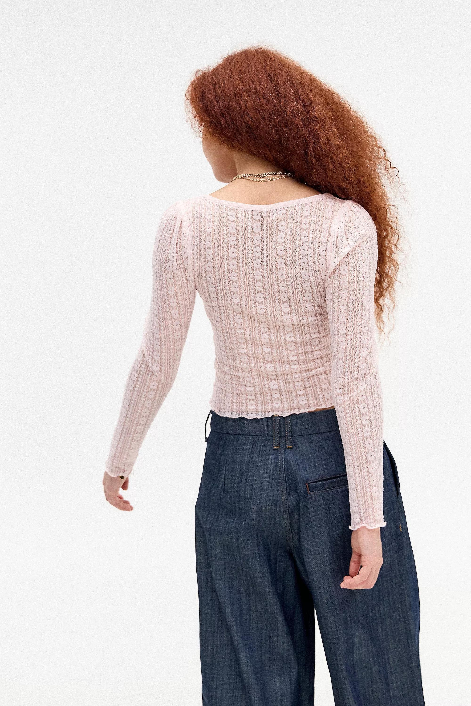 Pink Kimchi Blue Jewel Lace Top, , large image number 3