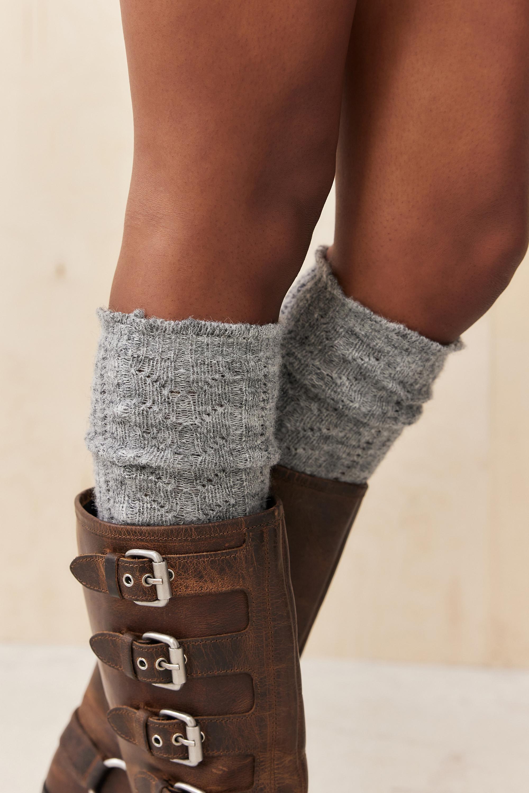 Grey Out From Under Pointelle Knee Socks, GREY, large image number 0