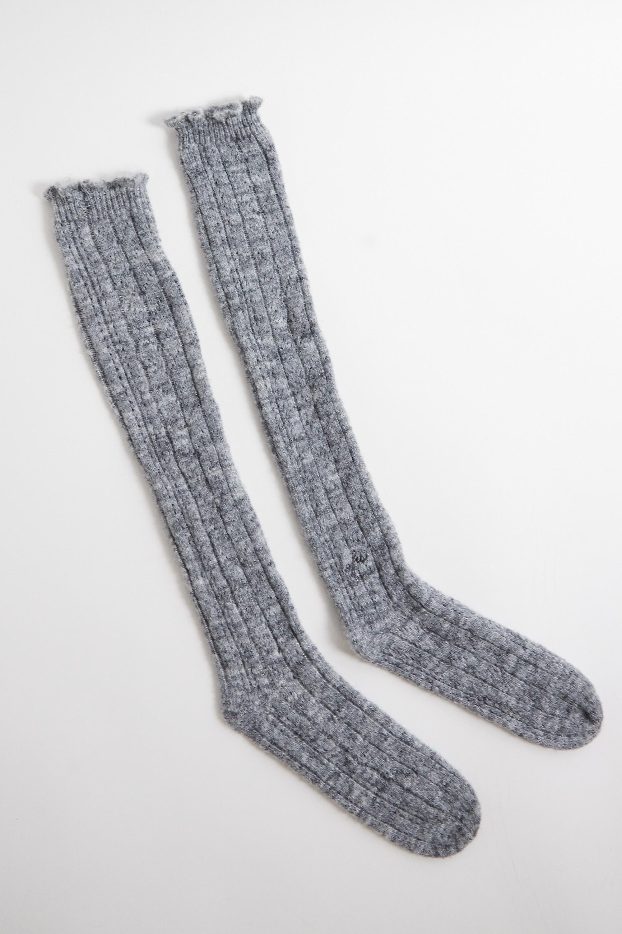 Grey Out From Under Pointelle Knee Socks, GREY, large image number 2