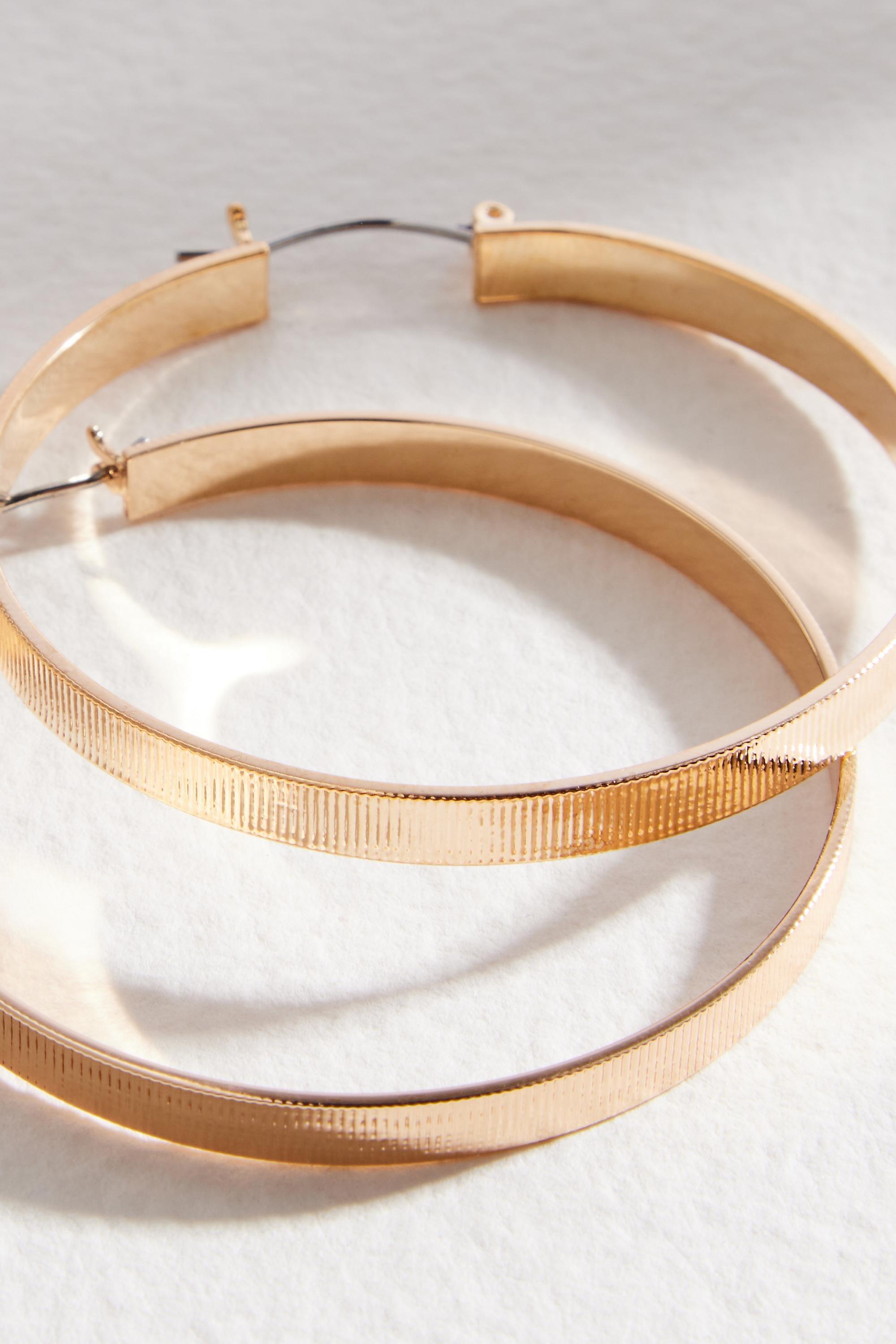 Gold Silence + Noise Ribbed Earrings, GOLD, large image number 1