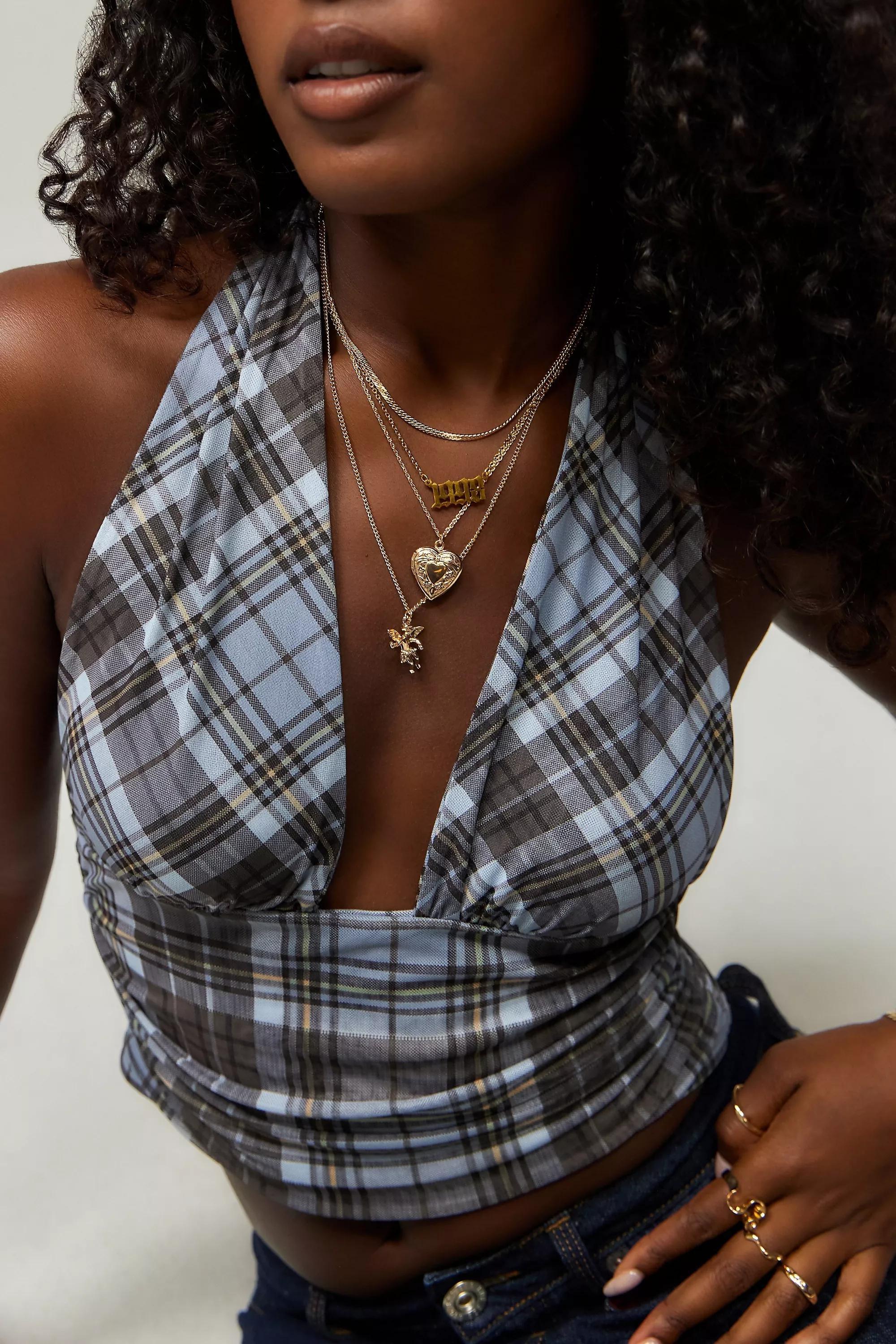 Gold Silence + Noise Cherub Pendant Necklace, GOLD, large image number 1