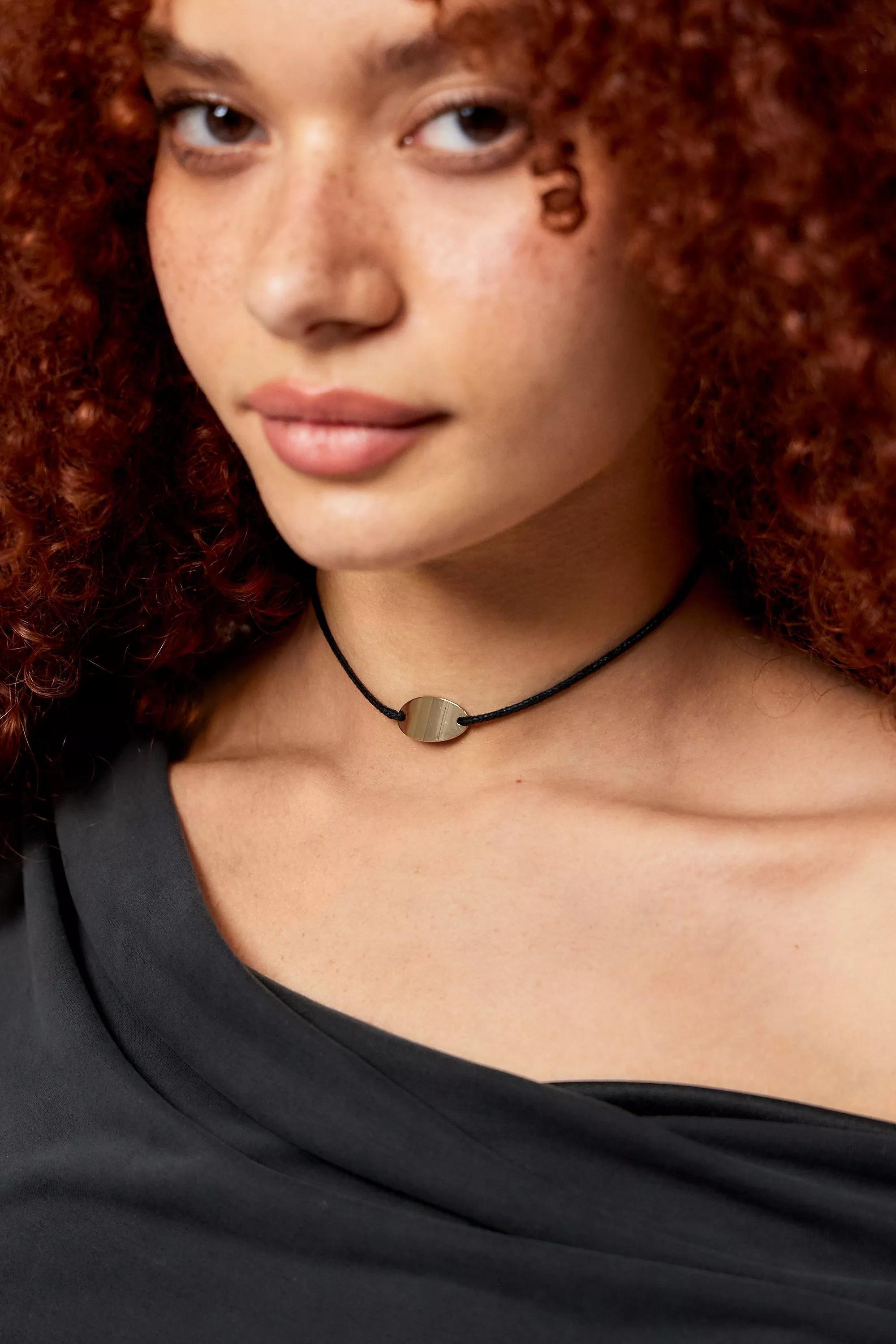 Black Silence + Noise Shoelace Cord Chocker, BLK, large image number 0