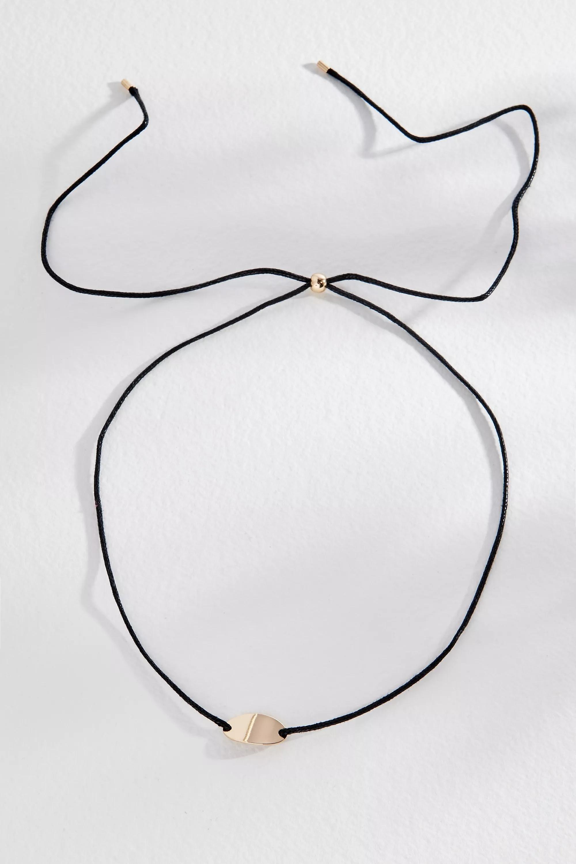 Black Silence + Noise Shoelace Cord Chocker, BLK, large image number 2