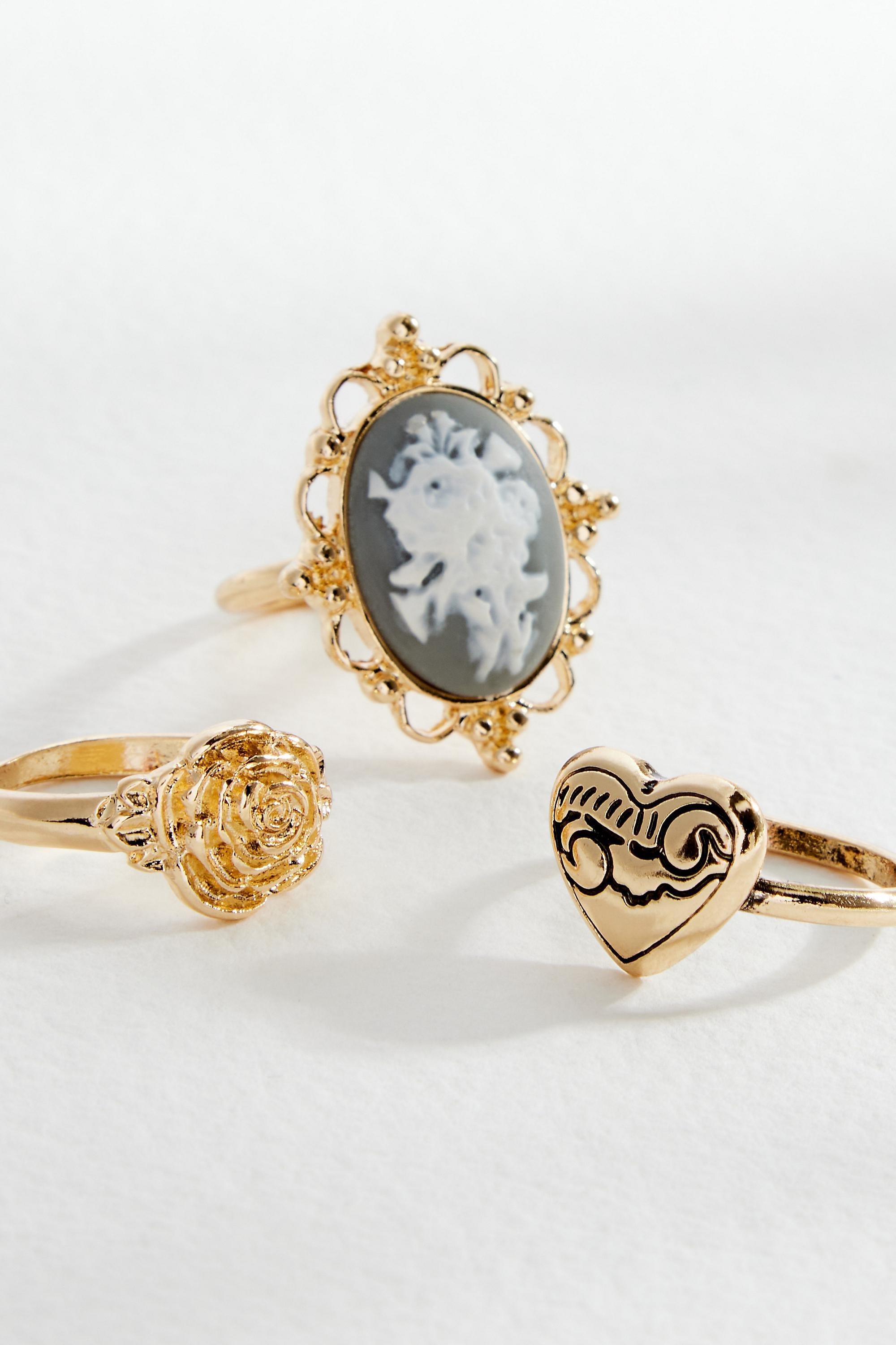 Gold Silence + Noise Floral Rings 3-Pack, , large image number 2