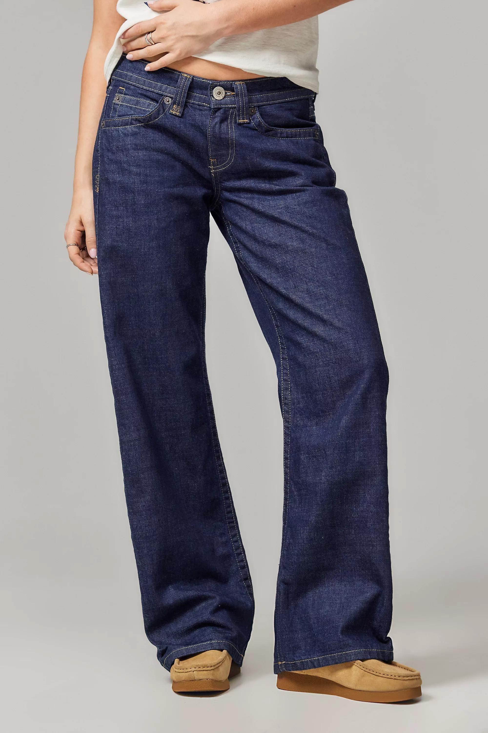 Blue Denim Rinsed Bdg Kayla Lowrider Dark Rinse Jeans, , large image number 0