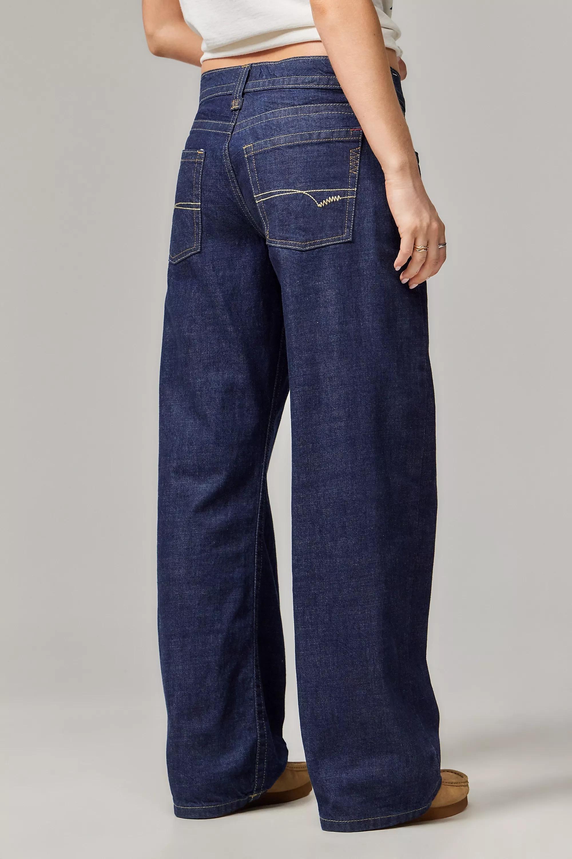 Blue Denim Rinsed Bdg Kayla Lowrider Dark Rinse Jeans, , large image number 2