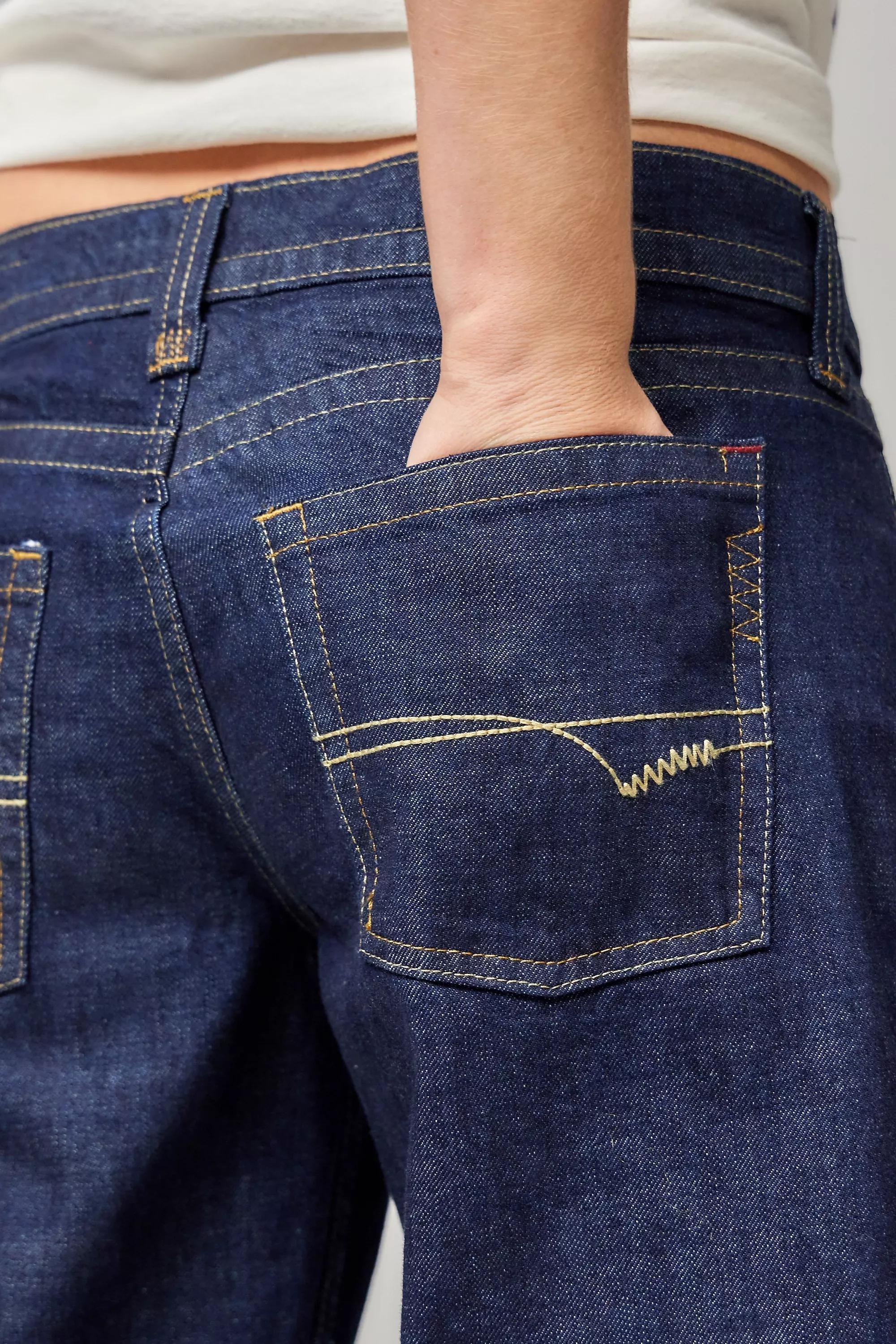 Blue Denim Rinsed Bdg Kayla Lowrider Dark Rinse Jeans, , large image number 3