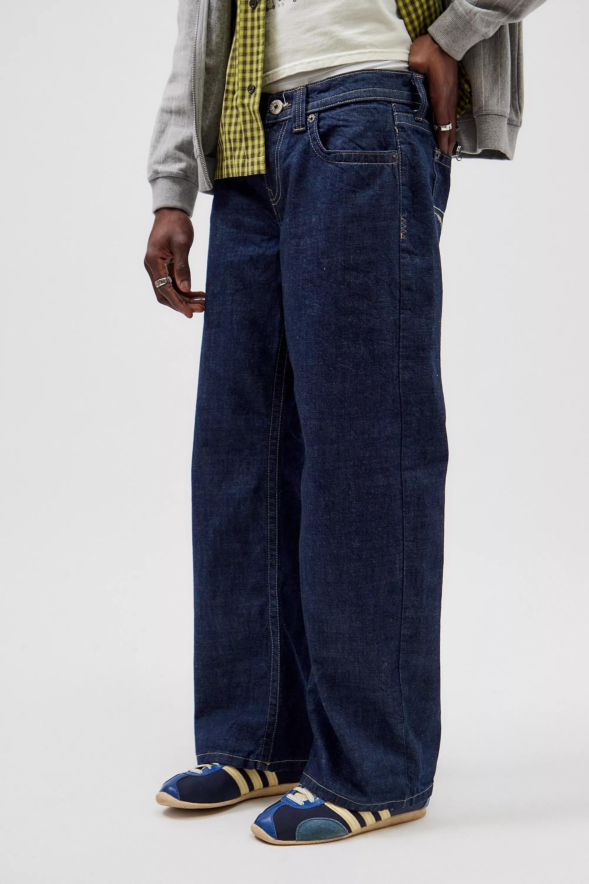 Blue Denim Rinsed Bdg Kayla Lowrider Dark Rinse Jeans, , large image number 5
