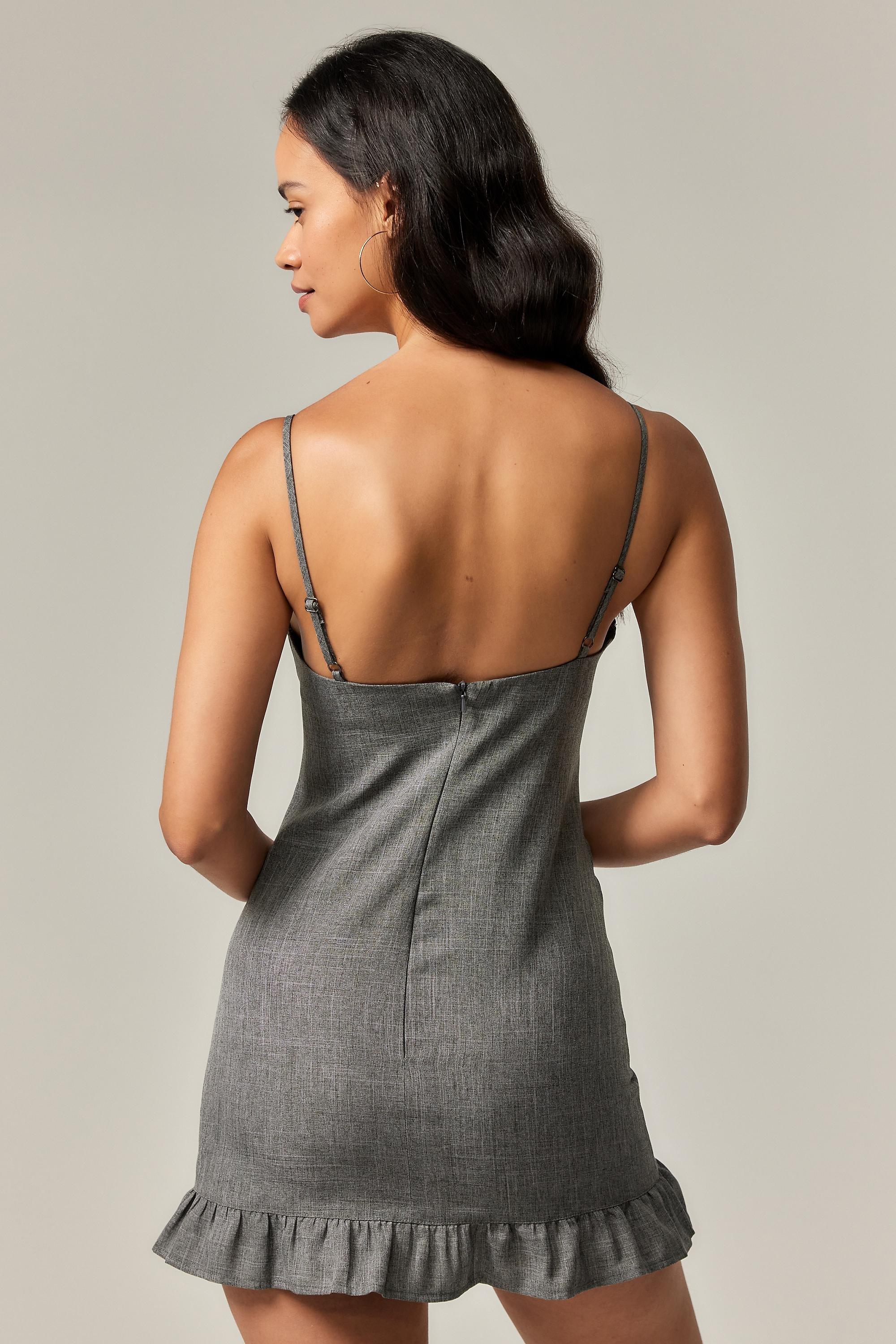 Grey Archive At Uo Faye Rosette Mini Dress, , large image number 1