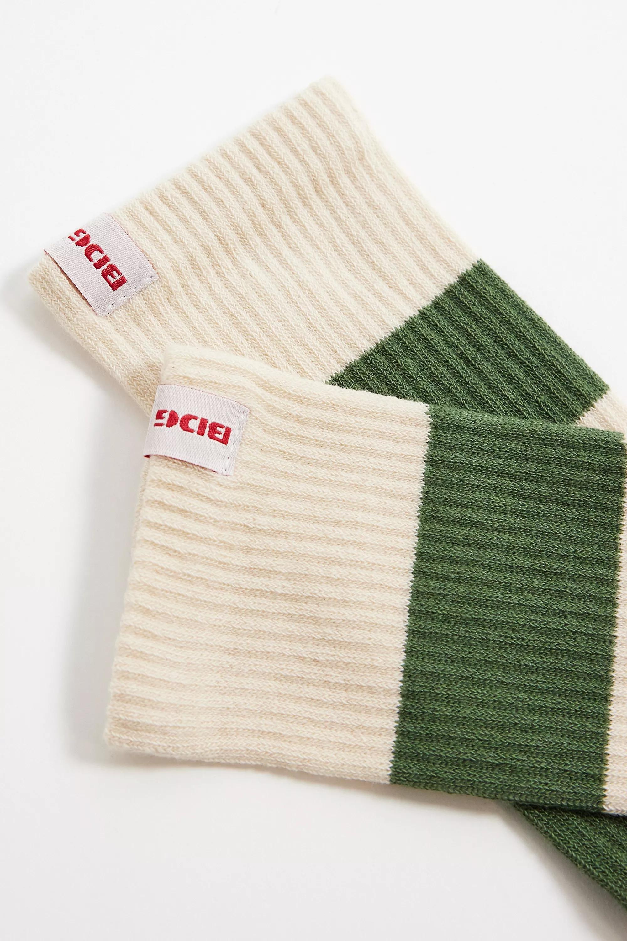 Green Bdg Stripe Socks, ASSORT, large image number 1