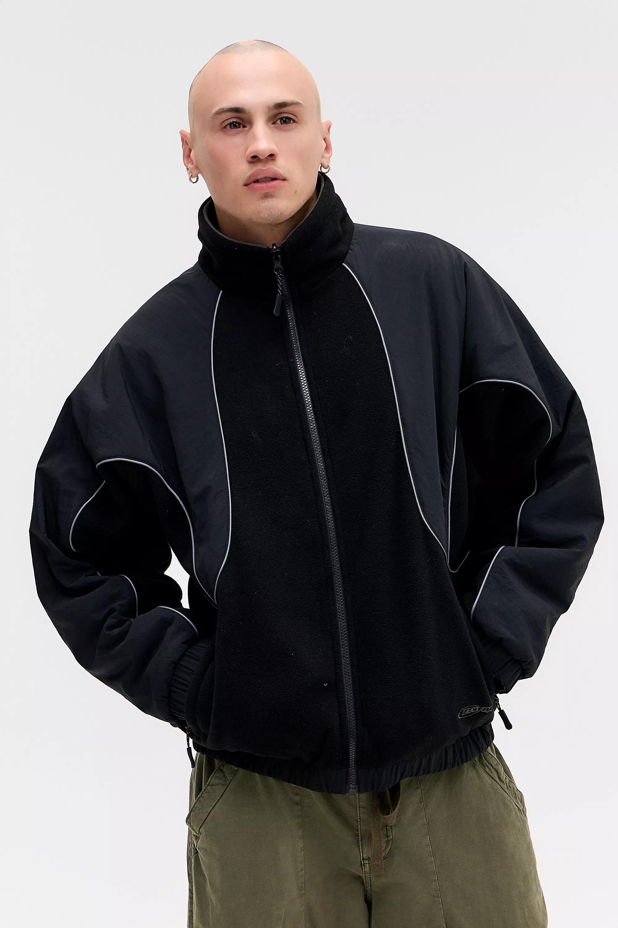 Black Iets Frans... Pascal Reversible Panel Fleece Jacket, BLK, medium