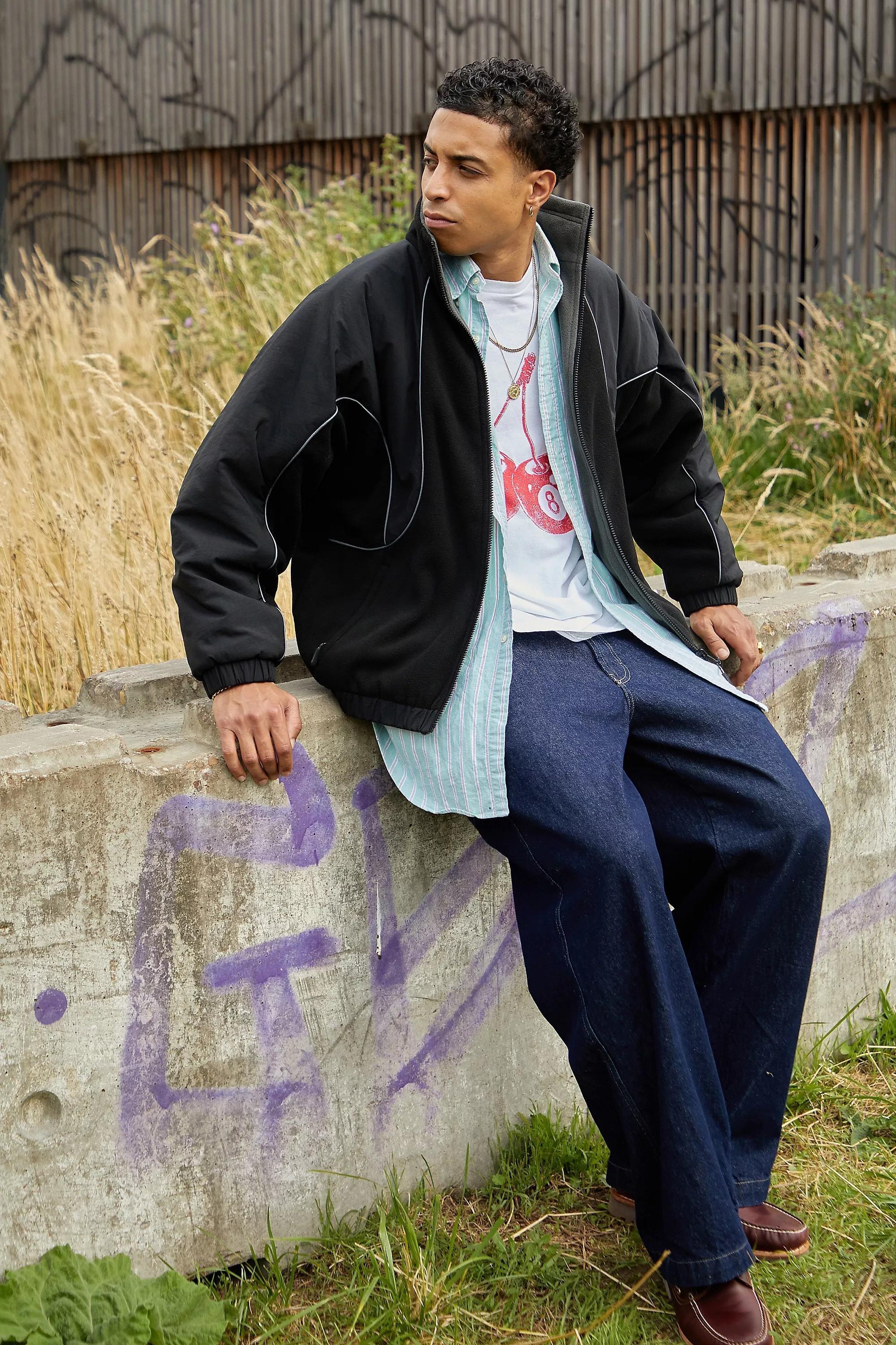 Black Iets Frans... Pascal Reversible Panel Fleece Jacket, , large image number 1