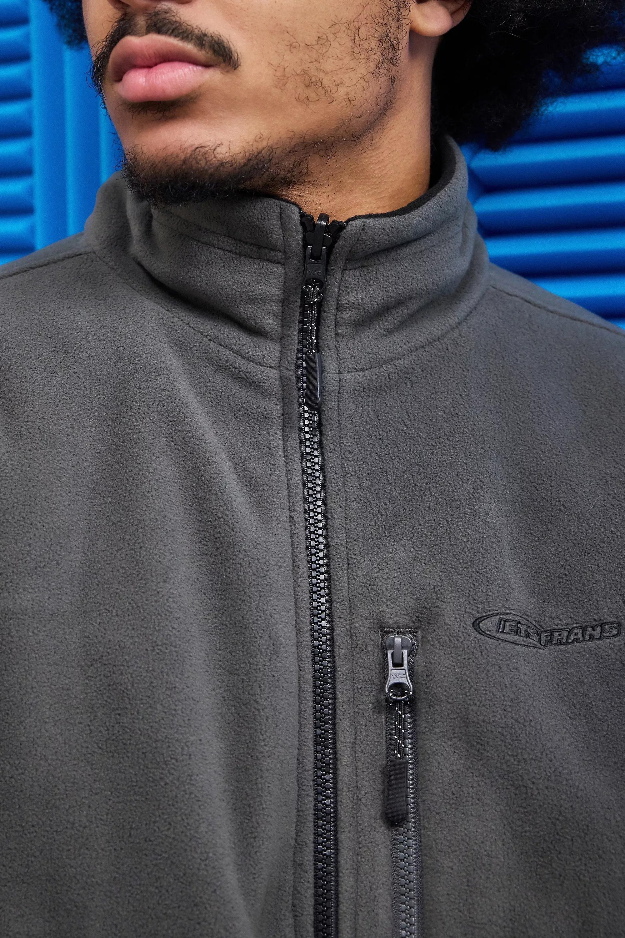 Black Iets Frans... Pascal Reversible Panel Fleece Jacket, , large image number 4
