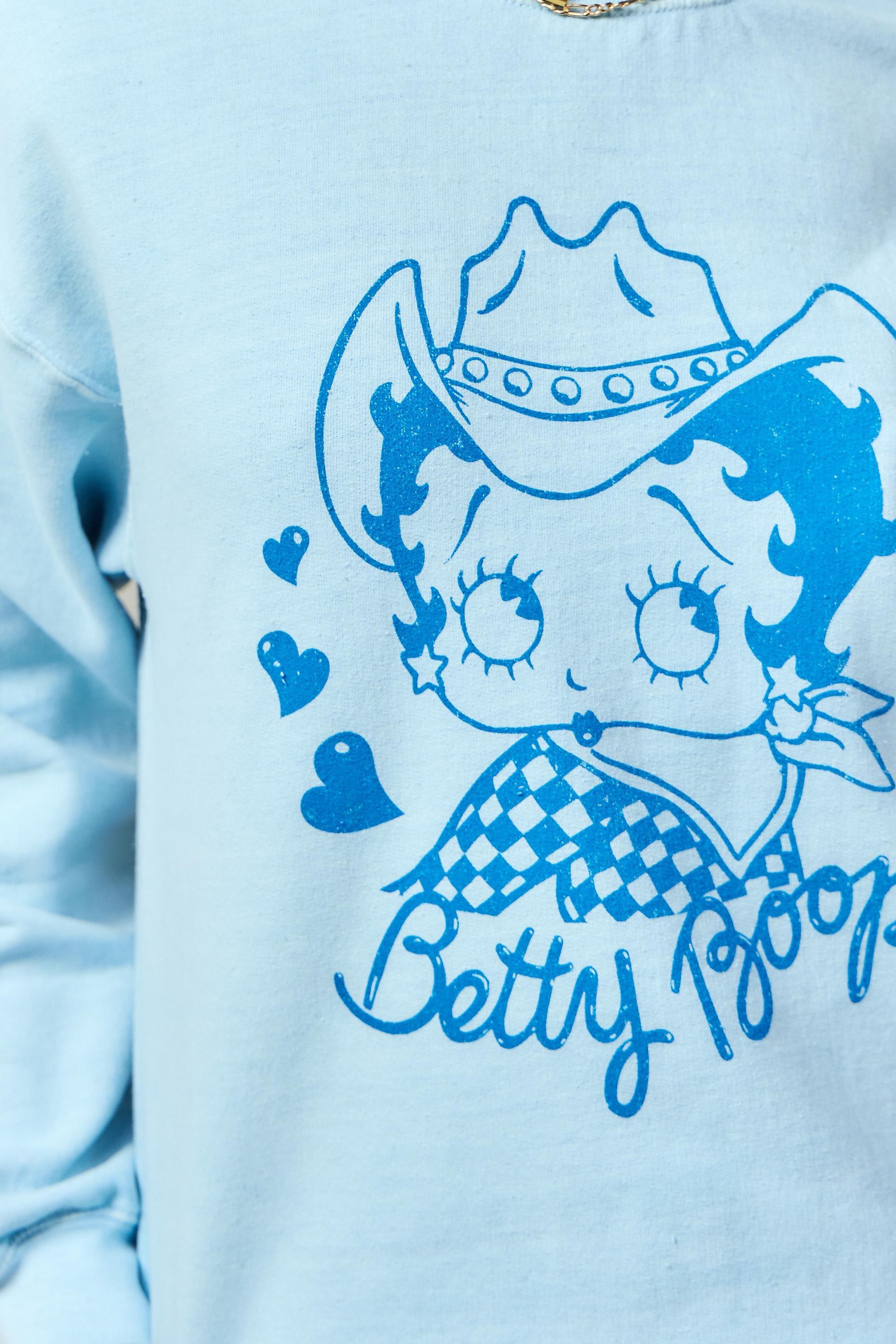 Blue Uo Betty Boop Sweatshirt, , large image number 1