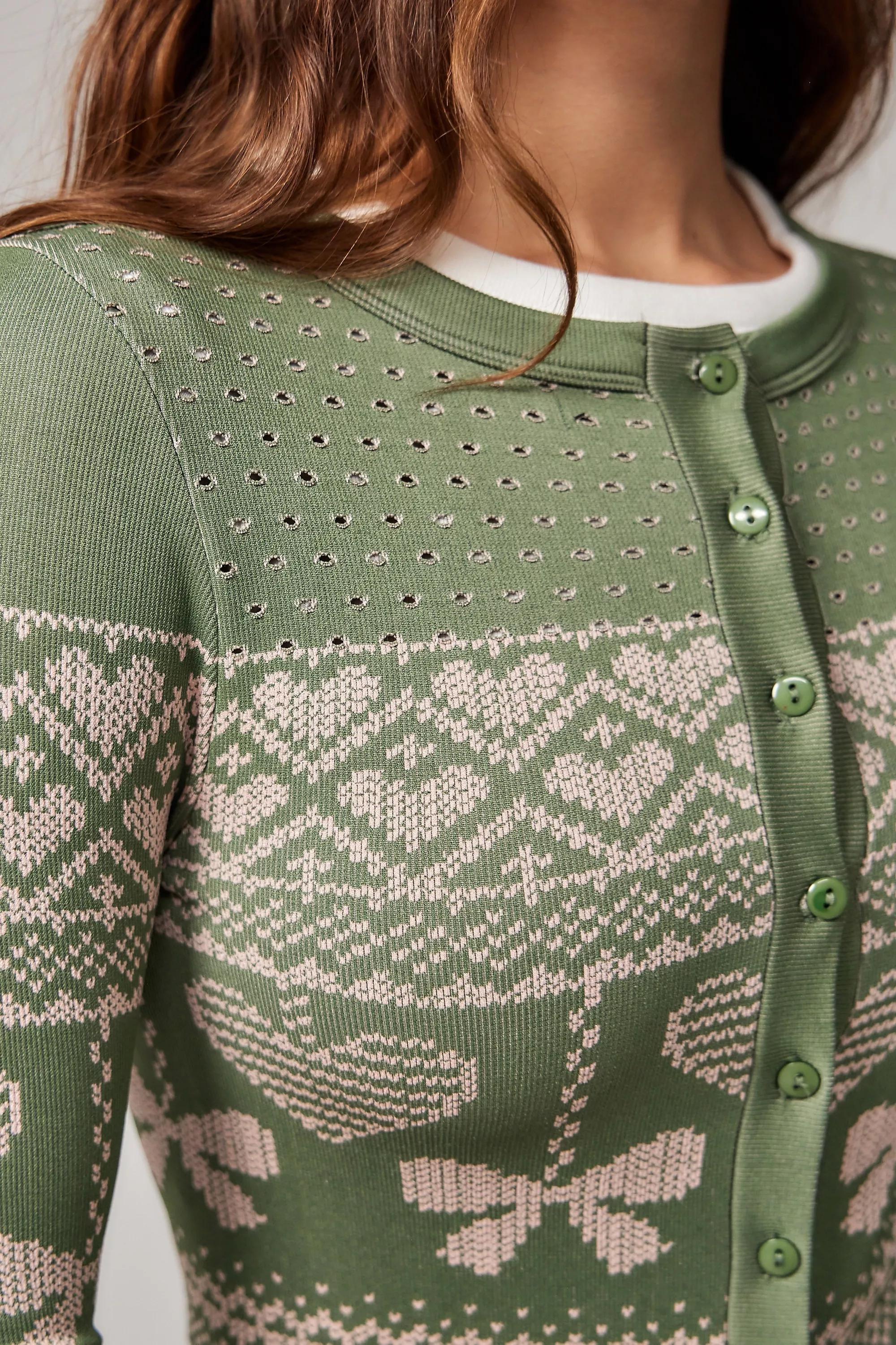 Green Basic Pleasure Mode Uo Exclusive Seamless Cardigan, , large image number 1