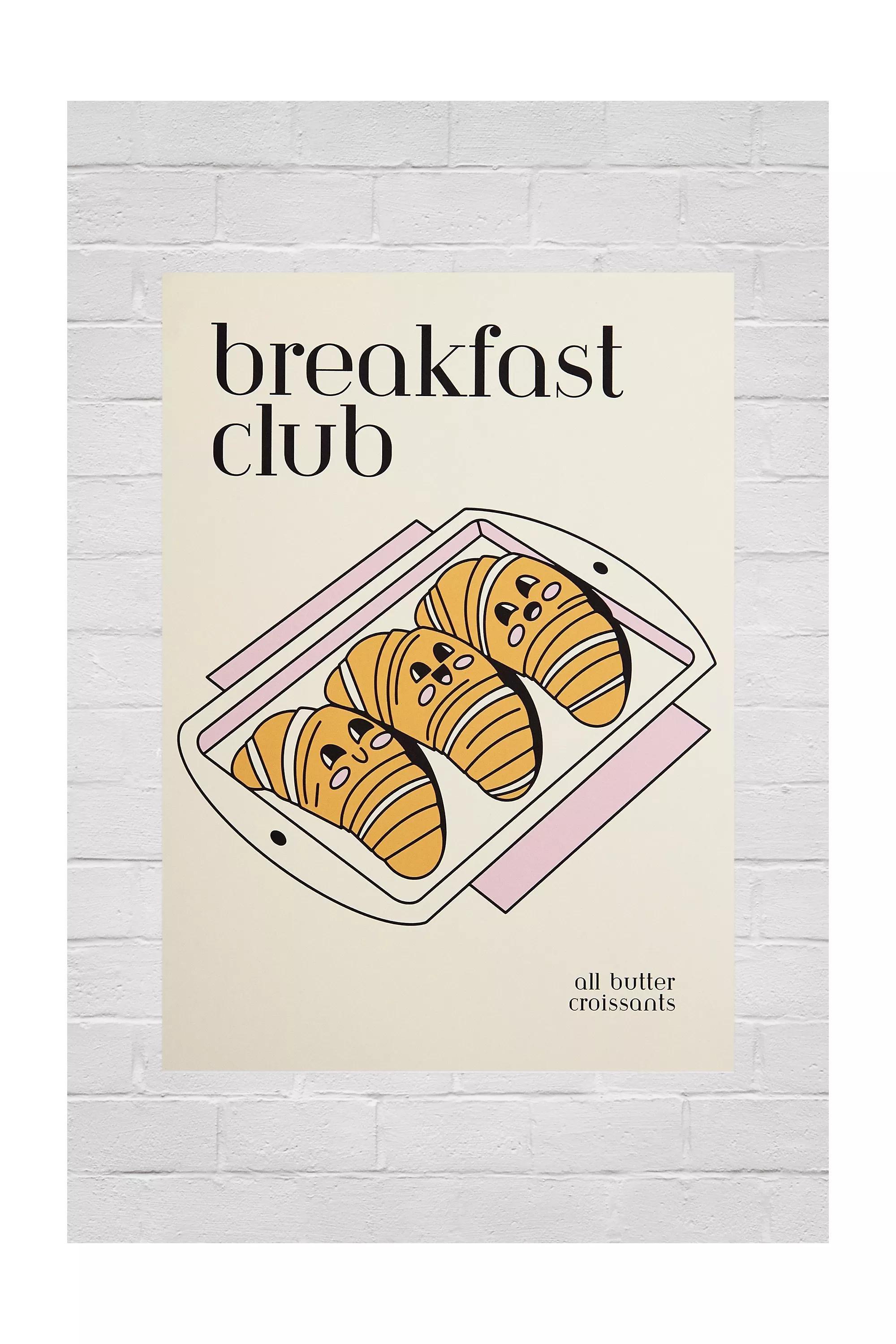 Multicolour Cactus Tree Breakfast Club 30X40 Wall Art Print, ASSORT, medium