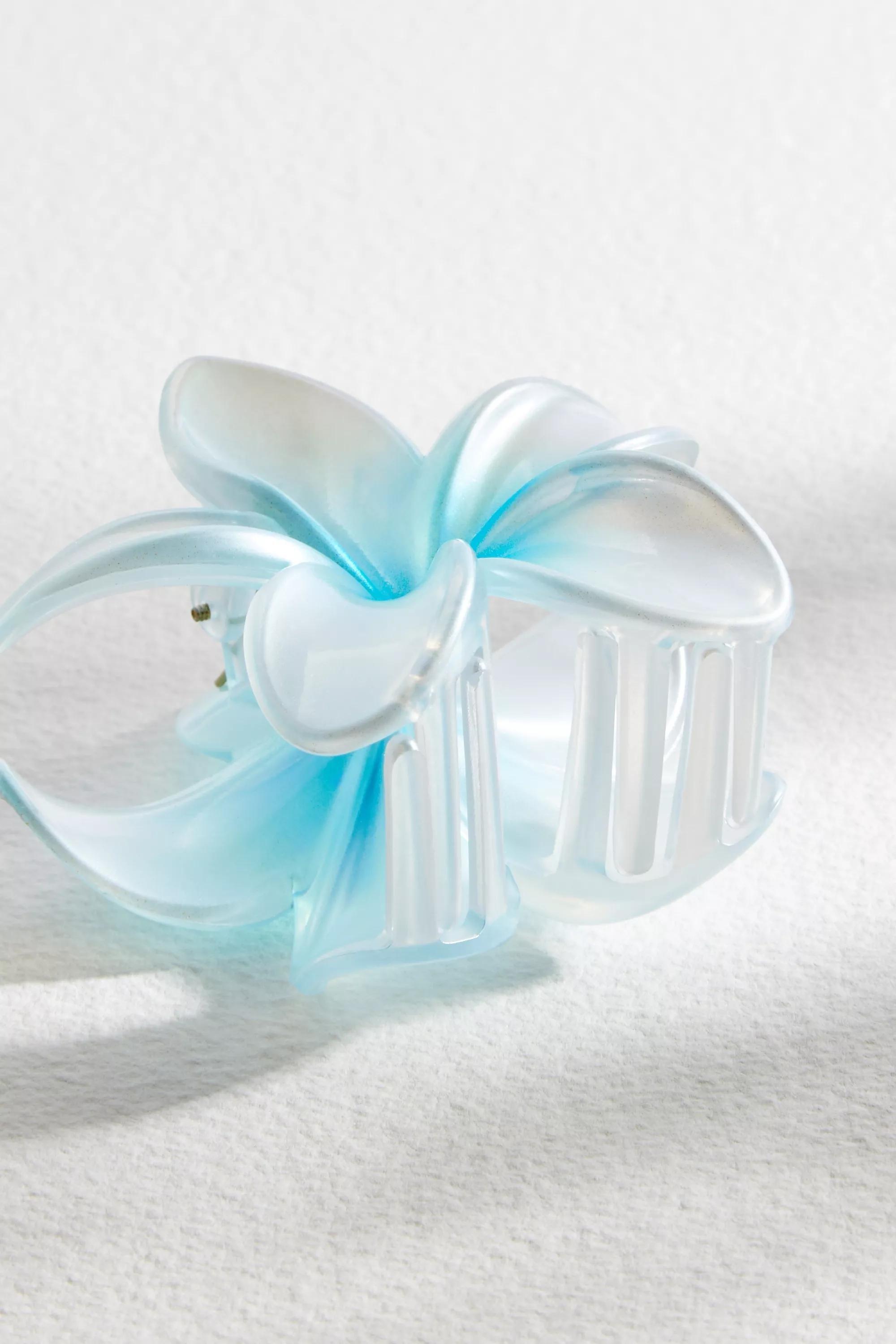 Blue Tropical Flower Claw Clip, BLUE, large image number 3