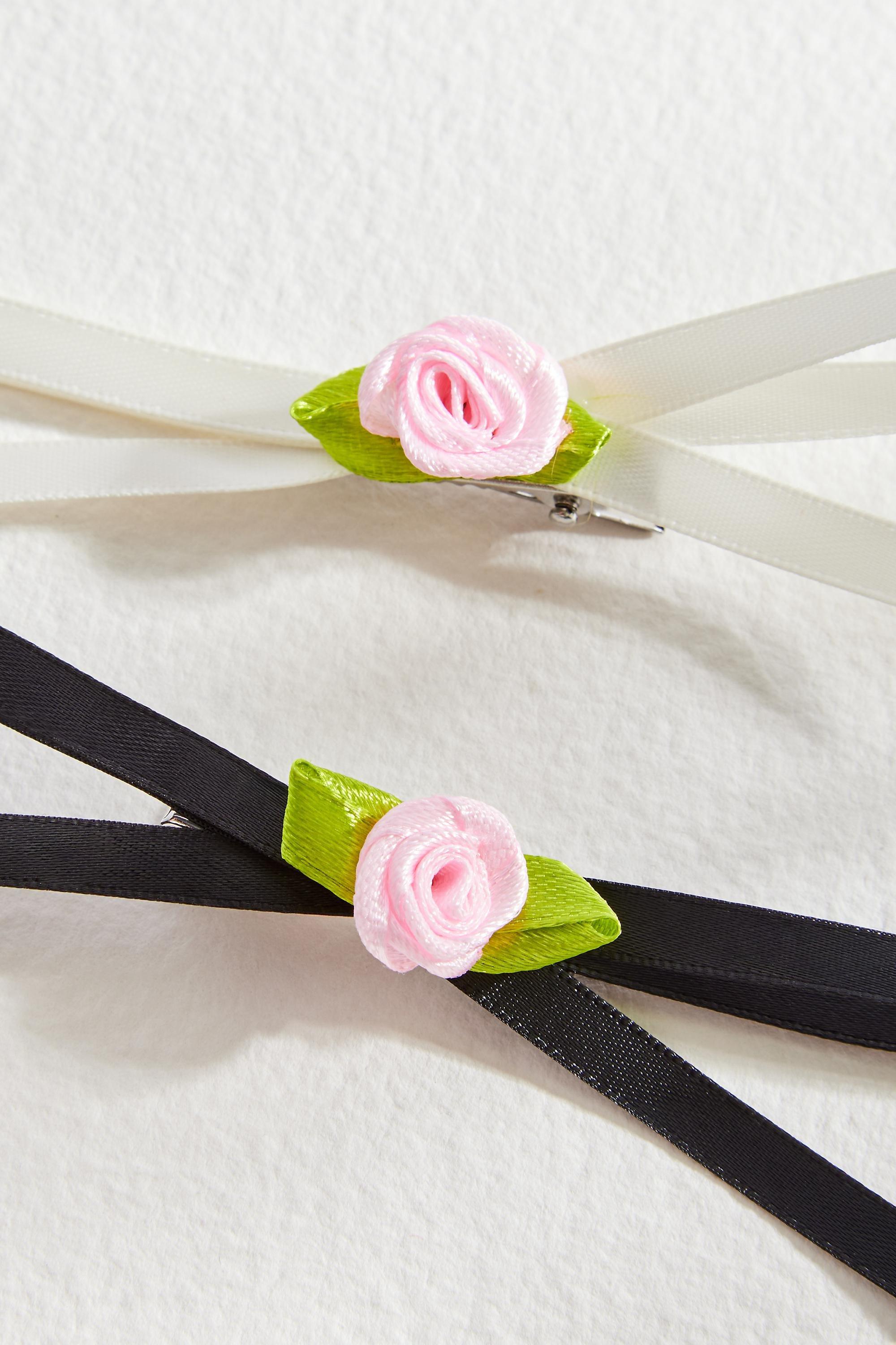 Pink UO 4-Pack Rosette Bow Clips, PINK, large image number 2