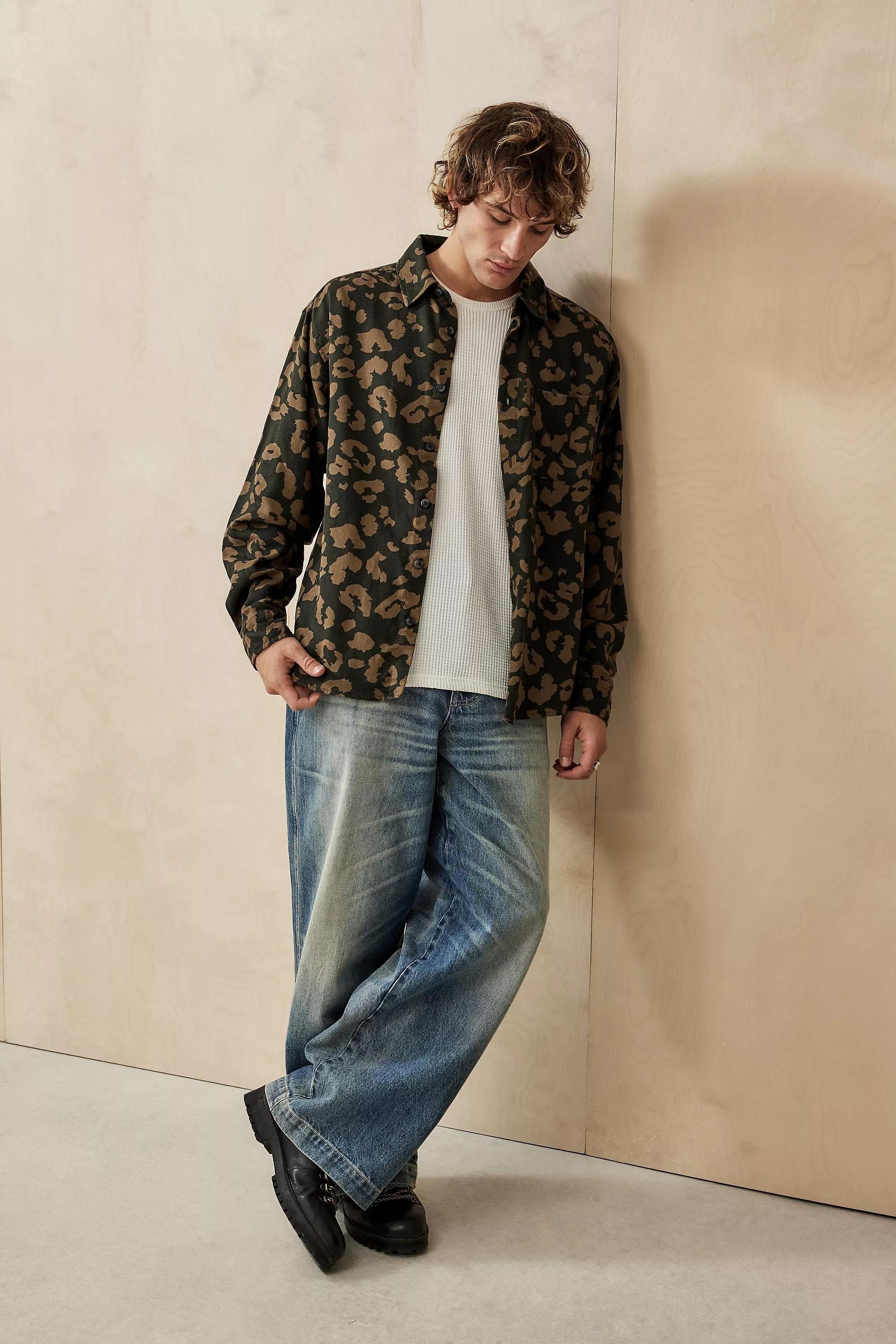 Multicolour UO Leopard Print Overshirt, , large image number 0